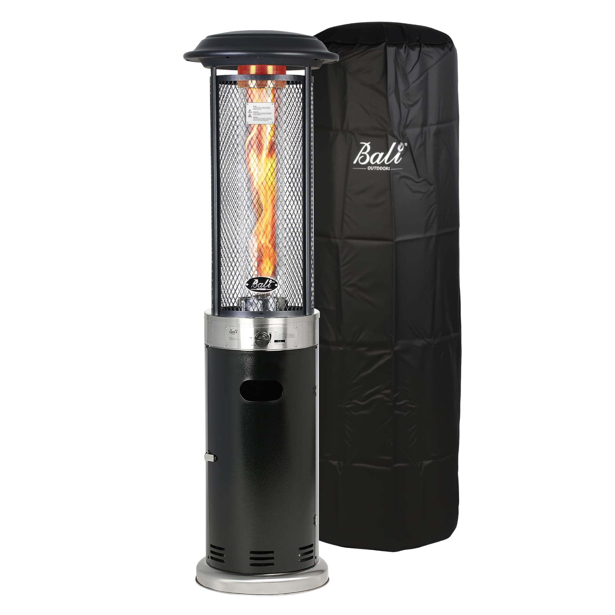 BALI OUTDOORS Chauffage de terrasse 11KW-chauffage de gaz extérieur mobile avec housse de pluie,couleur inox