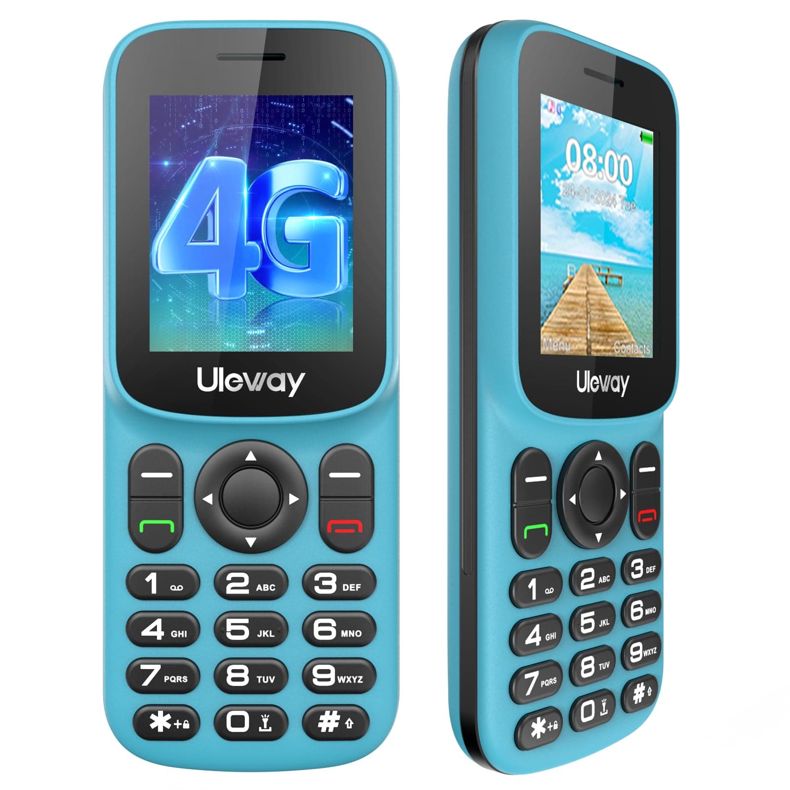 Tosaju Téléphone Portable 4G LTE Mini Portable Basique Débloqué Autonomie Longue Durée Double SIM Bluetooth Appareil Photo 1000mAh Compatible Tous Opérateurs Téléphone d'urgence ou Secondaire