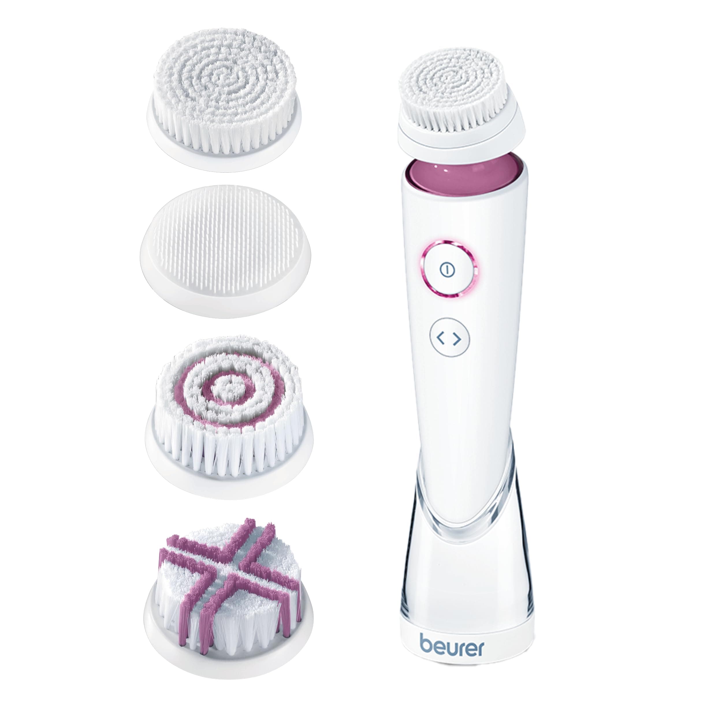 Beurer FC 95 brosse nettoyante visage électrique, nettoyage profond des pores, brosse visage avec 4 embouts, adaptée à tous les types de peau, étanche, rechargeable