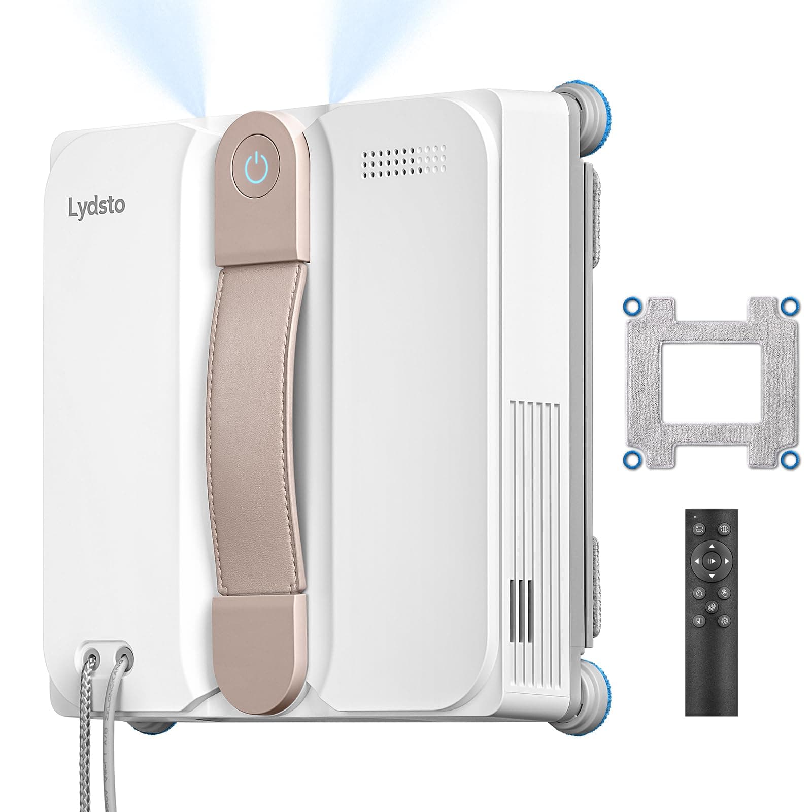 Lydsto WL07 Max Robot Nettoyeur de Vitres, Robot Laveur Vitre avec Buses à 4 Pulvérisation Ultrasonore, 8000Pa, Ultra-Plat 5.5cm, Réservoir de 110 ML, Navigation Intelligente, 2 Chiffons