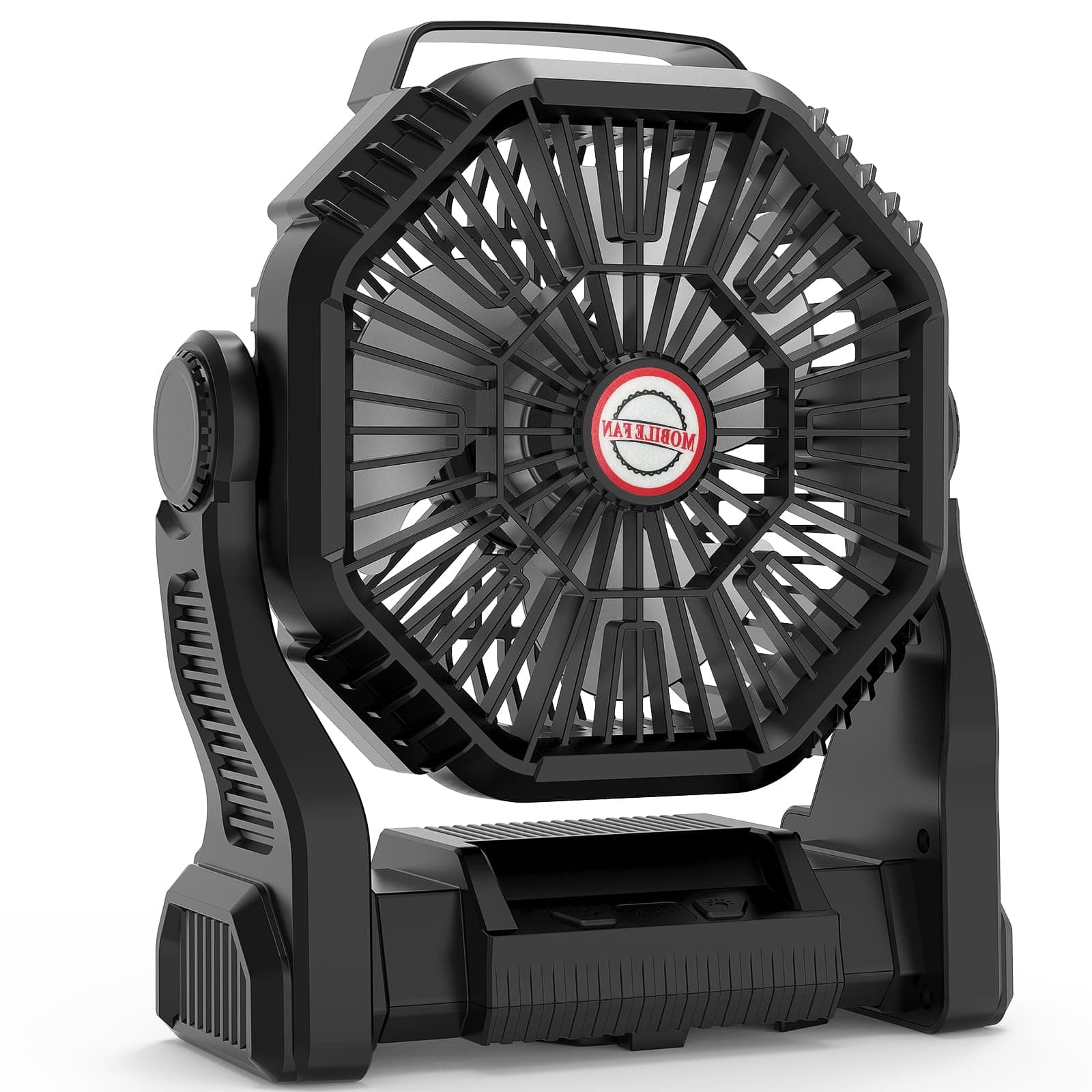 joyshie Ventilateur de Camping, Ventilateur Portable Rechargeable 10000mAh 4 Vitesses, Ventilateur USB Silencieux avec Lumière LED, pour Maison Camping