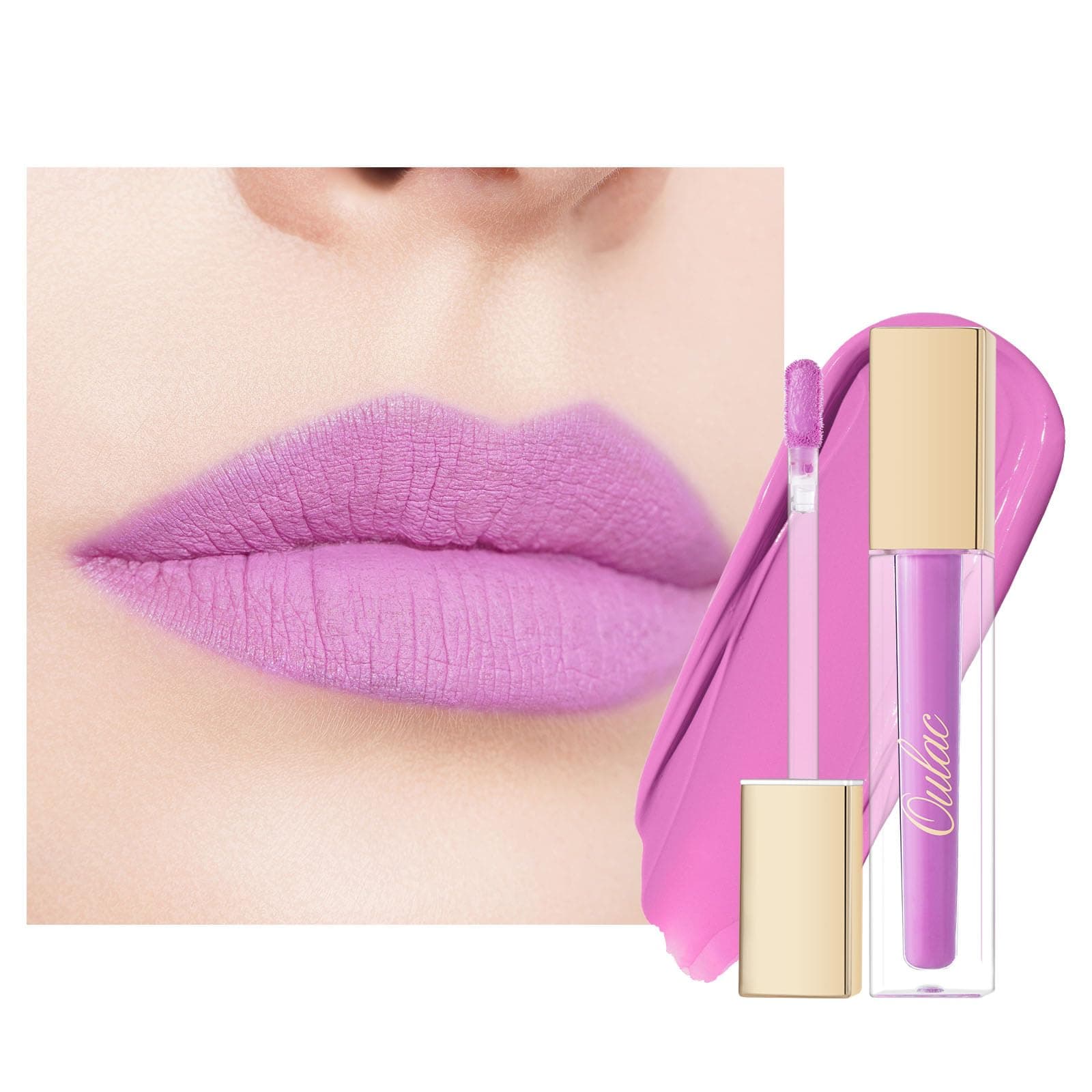 oulac Rossetto Lunga Durata Matte - Viola Liquido Rossetti, Idratante, Impermeabile, No transfer Matte Ink, Fino a 16H Tinta Labbra, Colore Intenso, Vegan, Cruelty-Free,4.5ml (M14)