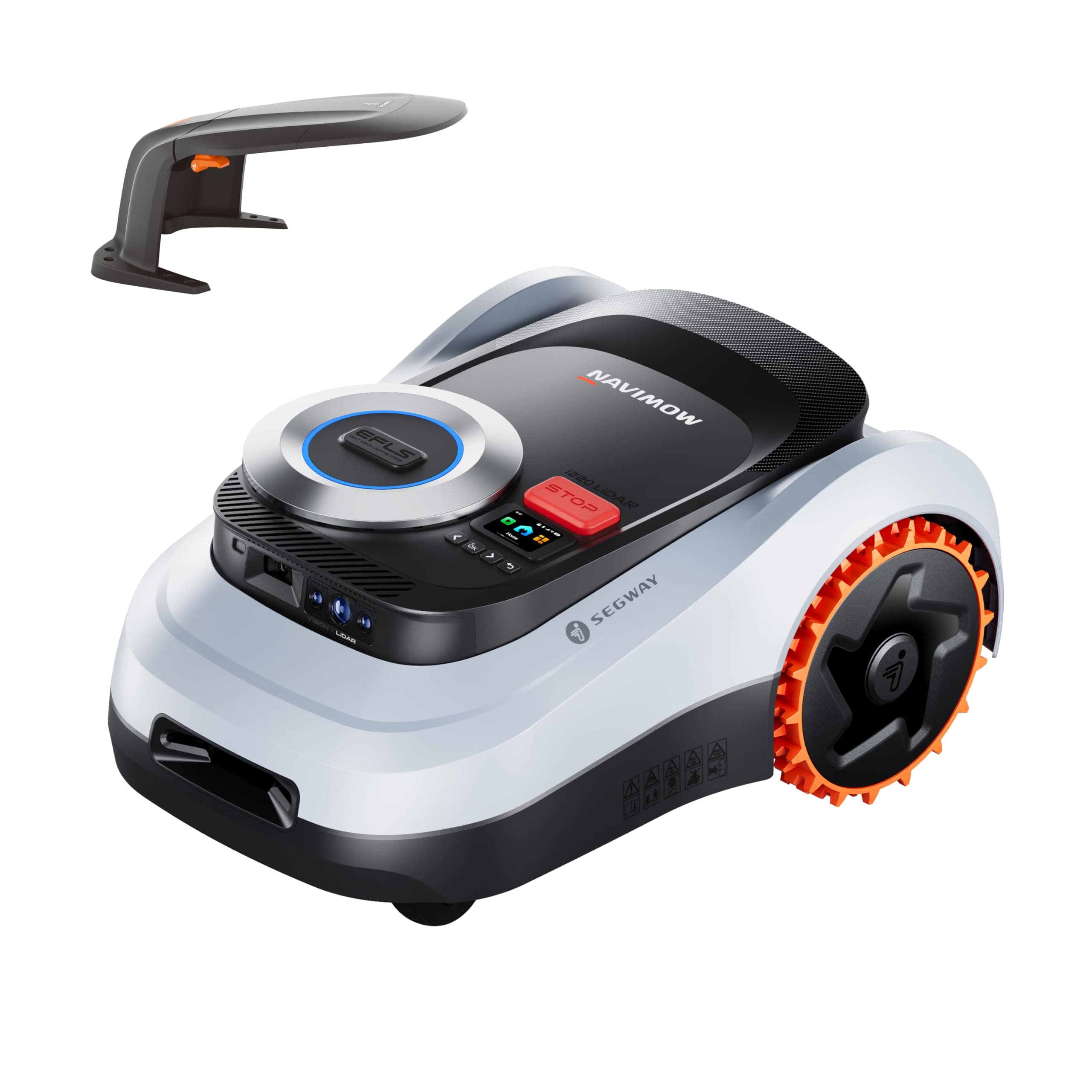 Segway Navimow i220 LiDAR Mähroboter ohne Begrenzungskabel mit Garage M(Getrennter Versand), für 2000 m², bis 45% Steigung, Solid-State LiDAR+Vision, Automatisches Kartieren, int. 4G, Ohne Antenne