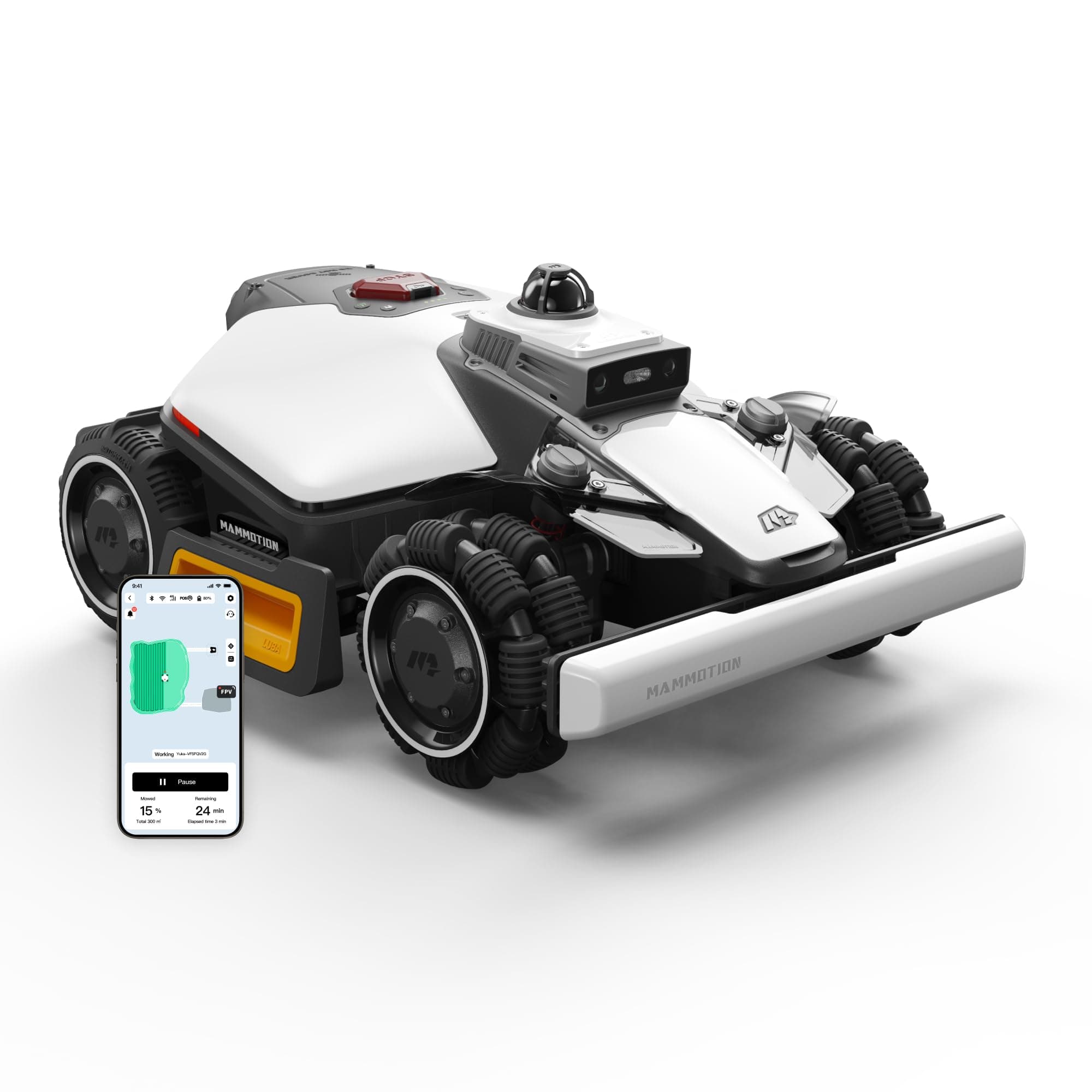 MAMMOTION LUBA Mini 2 AWD 1500 Mähroboter ohne Begrenzungskabel,Empf.1500 m²,360° LiDAR & Dual-Kamera KI Vision, Auto Höhenanpassung,80% Steigung, DropMow,Auto-Mehrzonen-Kartierung
