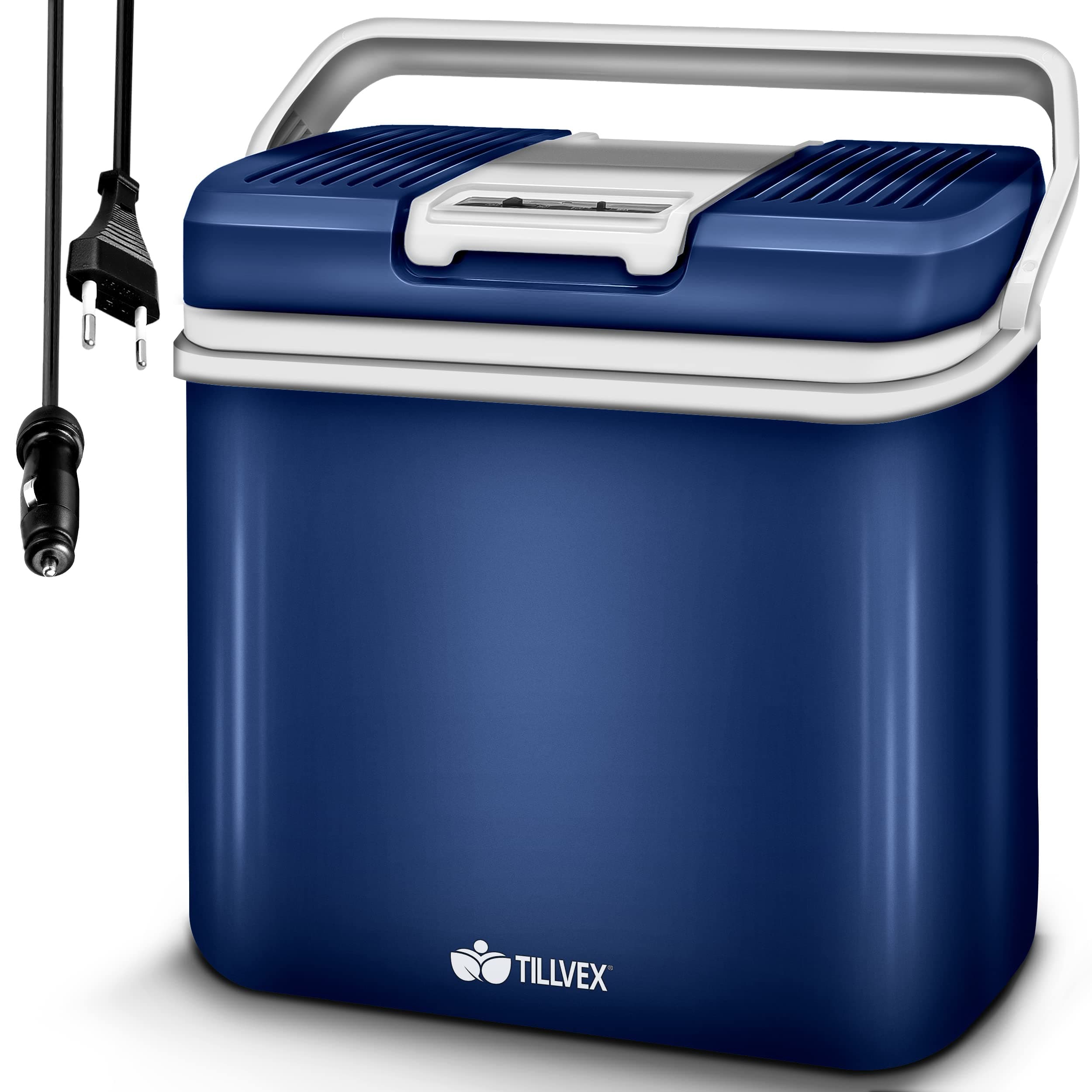 tillvex Frigorifero elettrico Portatile da 24L | Mini-frigorifero campeggio da 230V e 12V per auto, camion, barca o camper | rinfresca e riscalda | modalità ECO