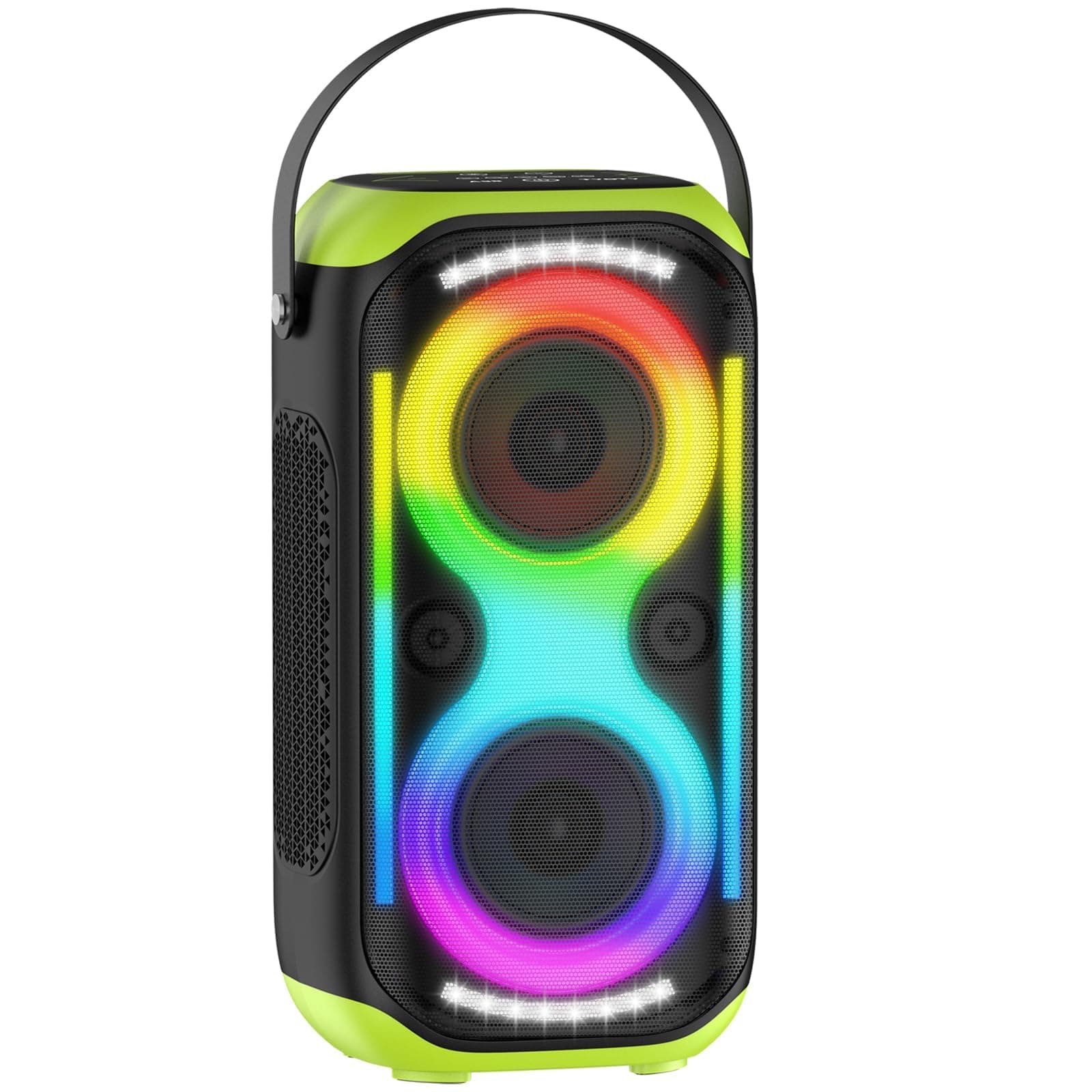 TYOTY Altoparlante Bluetooth 160W forte Boombox senza fili portatile grande potente suono basso profondo TWS grandi altoparlanti di festa a casa all'aperto con luci a LED del subwoofer (Nero)