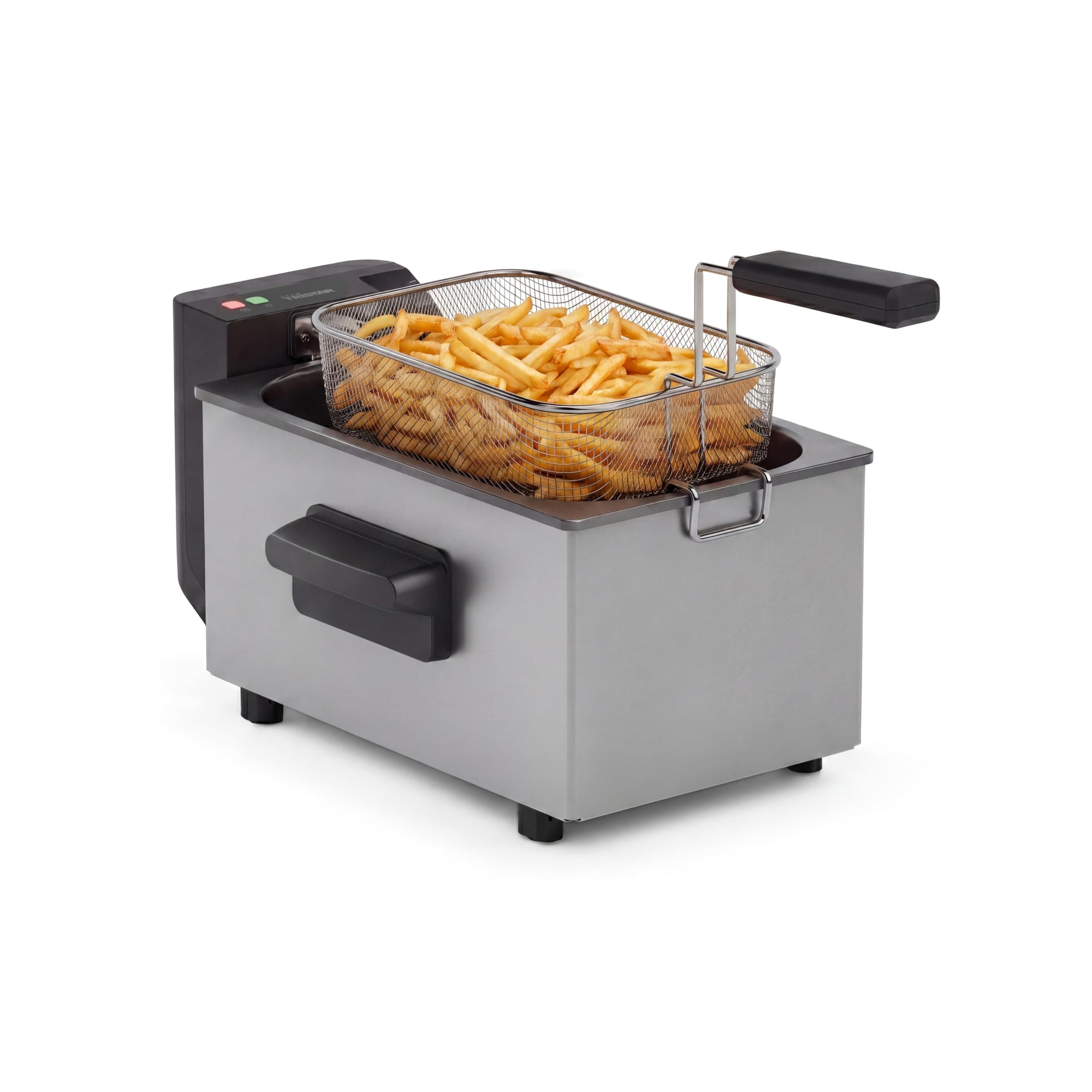 Tristar Friteuse en Acier Inoxydable, Capacité 3L, Température Réglable jusqu’à 190°C, Zone Froide, Pièces Lavables Lave-Vaisselle, Parois Froides, FR-9326, Noir
