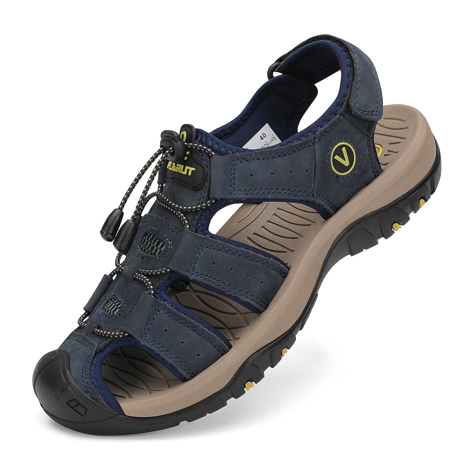 FLARUT Sandalias Deportivas Hombres Verano Exterior Senderismo Zapatos Trekking Casual Zapatos de Montaña Cuero Sandalias de Playa