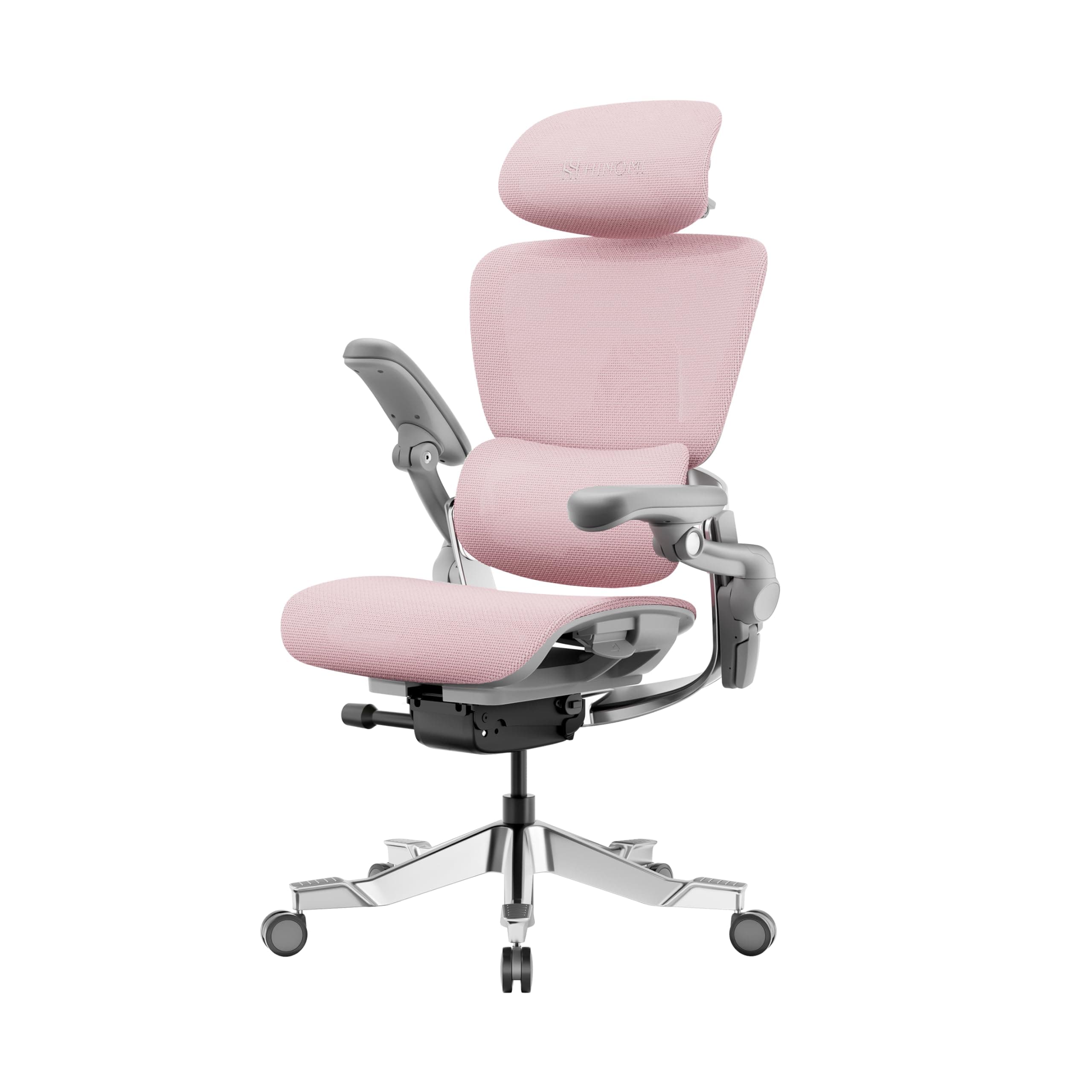 HINOMI H2 Pro Fauteuil de Bureau Ergonomique Rose, Support Lombaire Réglable, Accoudoirs 3D, Appui-tête Inclinable, Dossier en Maille Respirante, Siège Pivotant Gaming Télétravail, 150 kg