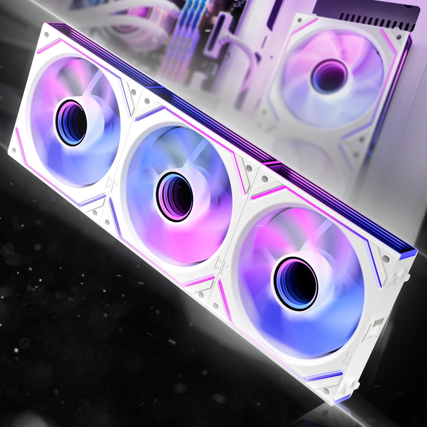 AsiaHorse DAWN Pro RGB - Ventilador inverso para PC, 120 mm, 3 unidades, ARGB Daisy Chain, Infinity Mirror, HDB, 2 m³, 1850 rpm, 2,6 mmH2O, 4 pines PWN, 3 pines ARGB de 5 V, Asus Aura ASRock