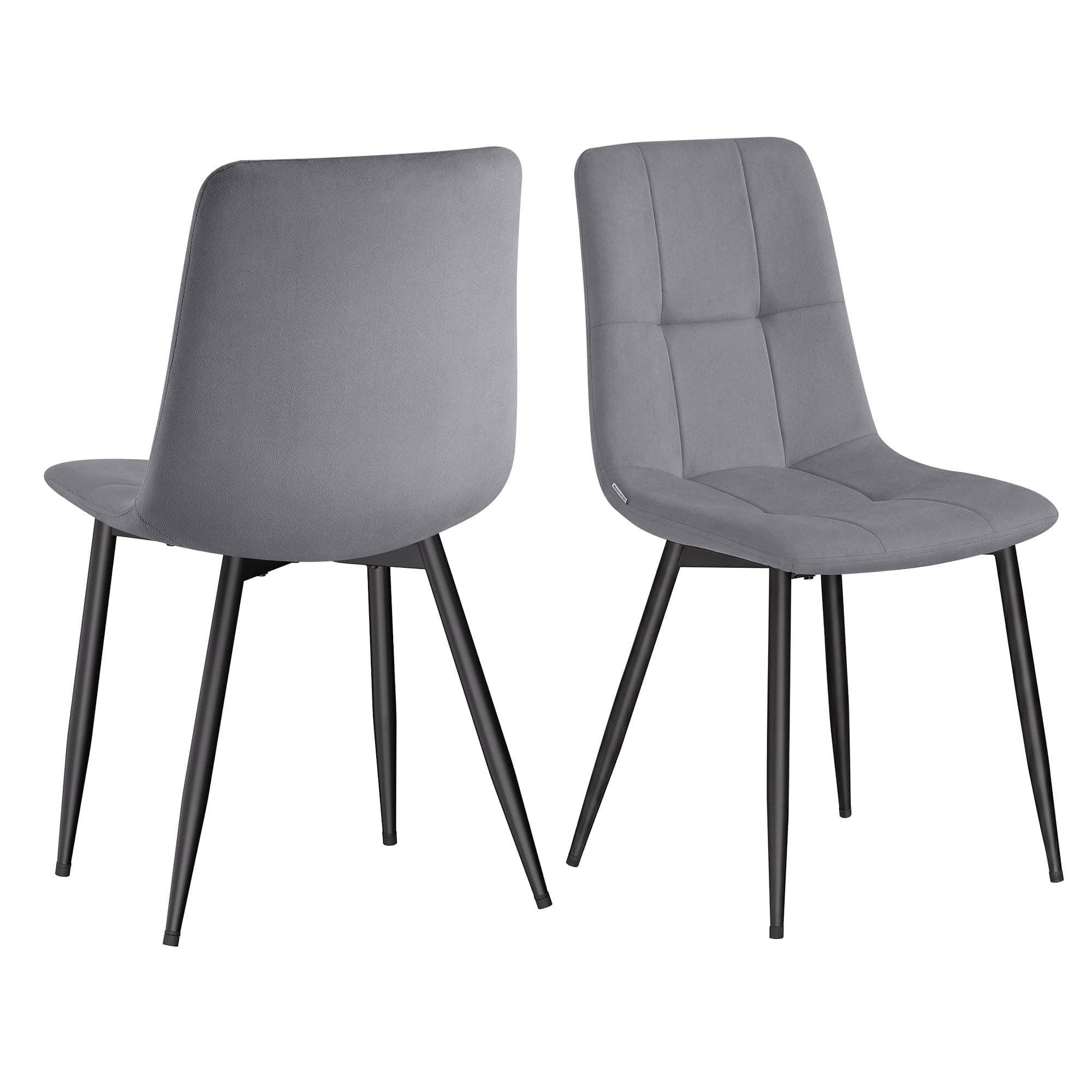 VASAGLE Sillas de Comedor de Terciopelo, Pies Ajustables, Juego de 2 | Sillas de Cocina Acolchadas, Carga 120 kg Cada Una, Estilo Moderno, para Salón, Gris Pizarra, Colección TYRA, KDC088GN01
