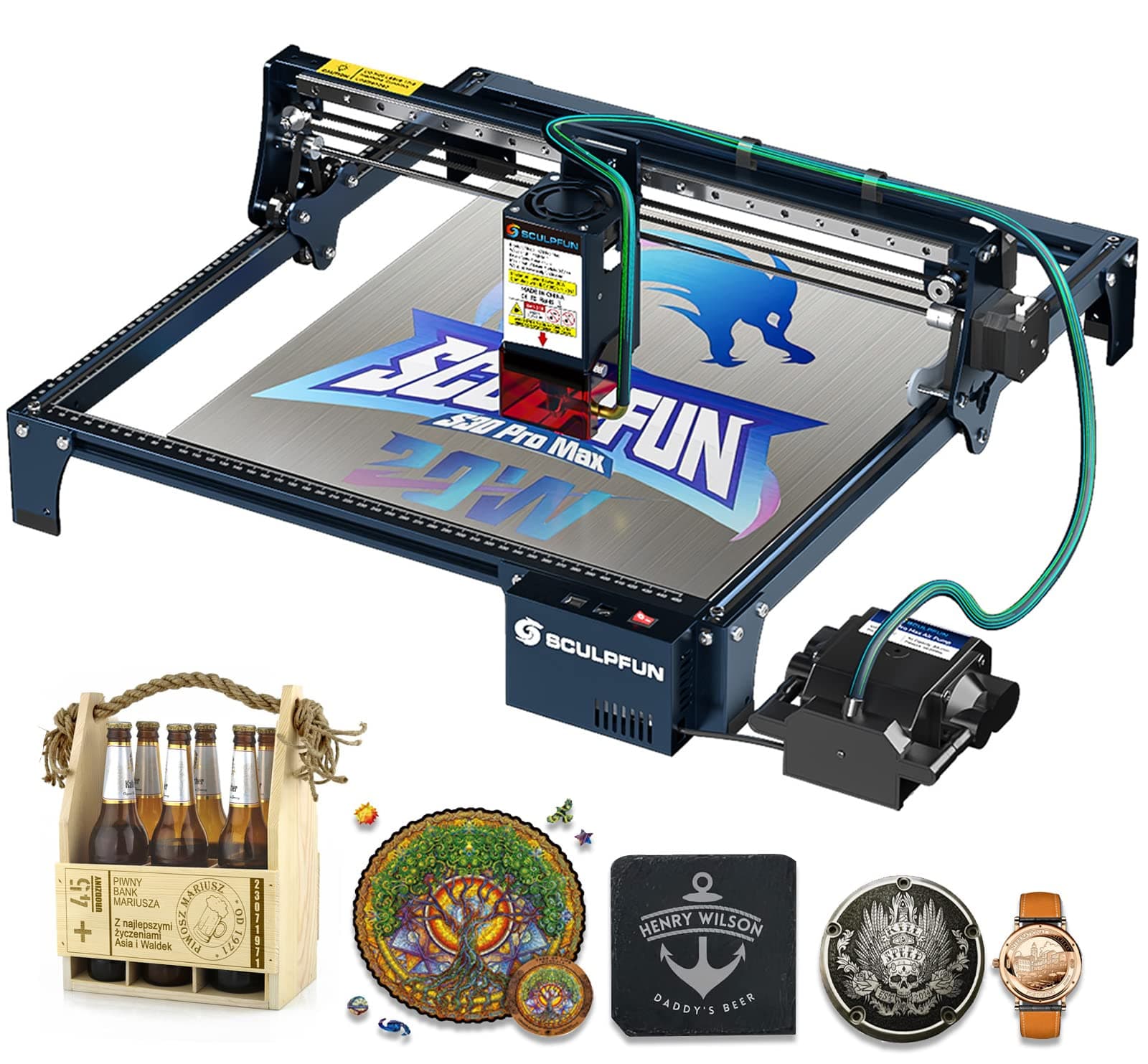 SCULPFUN S30 Pro Max Graveur Laser 20W Decoupe Laser, Acheter des accessoires Max 935 x 905 mm machine a graver laser métal pour DIY/décoration de la maison