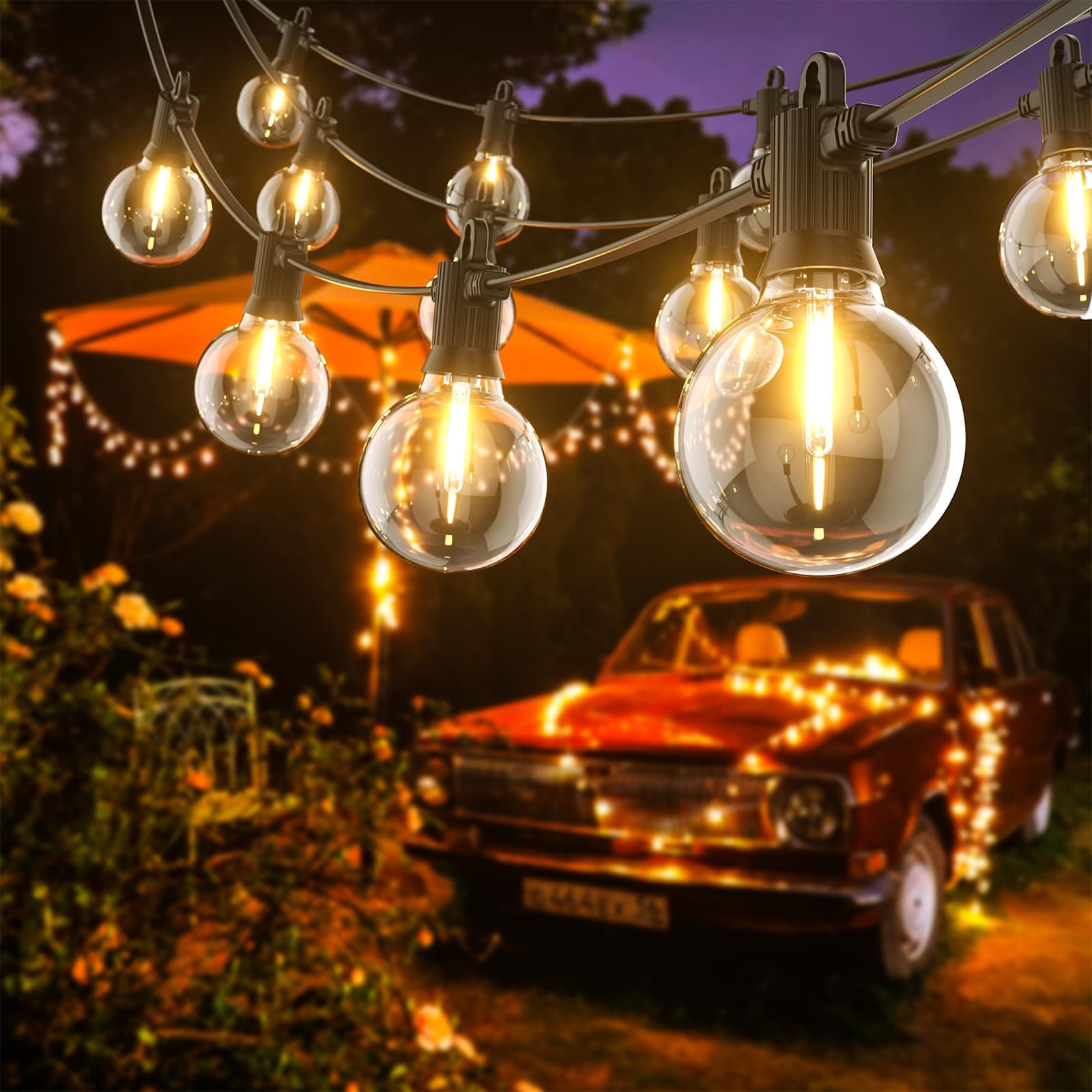 Kawaya 10M Guirnalda Luces Exterior IP65 Impermeable Luce Led Jardin Blanco Cálido Guirnaldas Luces Terraza Con 15+1 Bombillas Inastillables Para Balcón Fiesta En El Patio