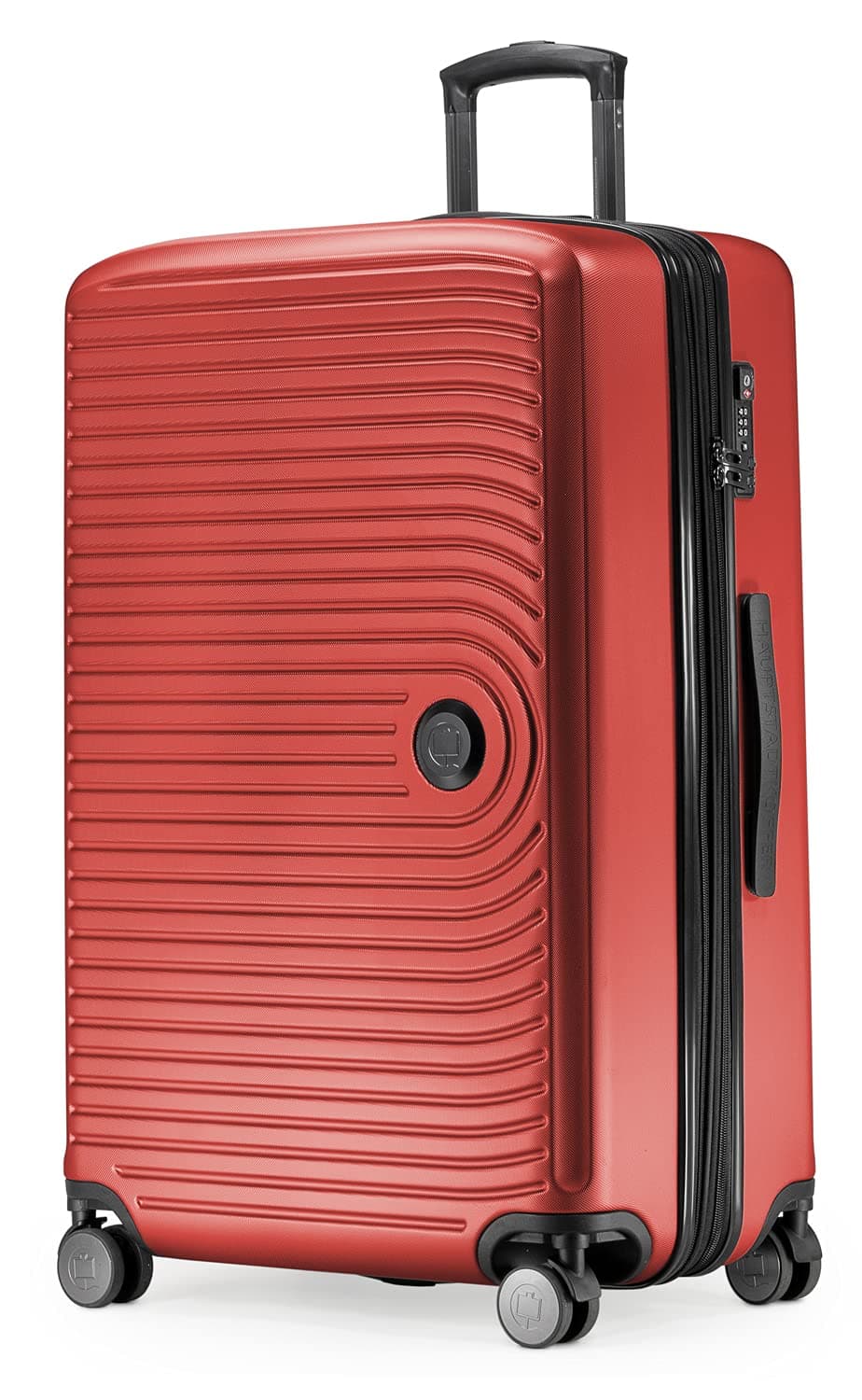 HAUPTSTADTKOFFER Mitte - Maleta Rígida Grande, TSA, 4 Ruedas, Equipaje Facturable con Ampliación de Volumen de 8 cm, 77 cm, 130 litros, Rojo