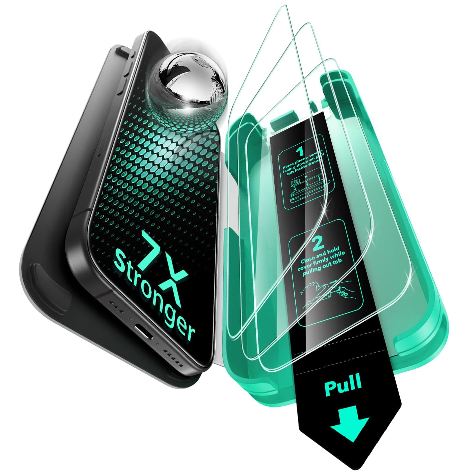 ESR Pellicola Vetro per iPhone 16 Pro Max, Vetro temperato 9H+, Zero bolle e polvere, Protezione di grado militare, Durevole con strumento di installazione facile, 3 Confezioni