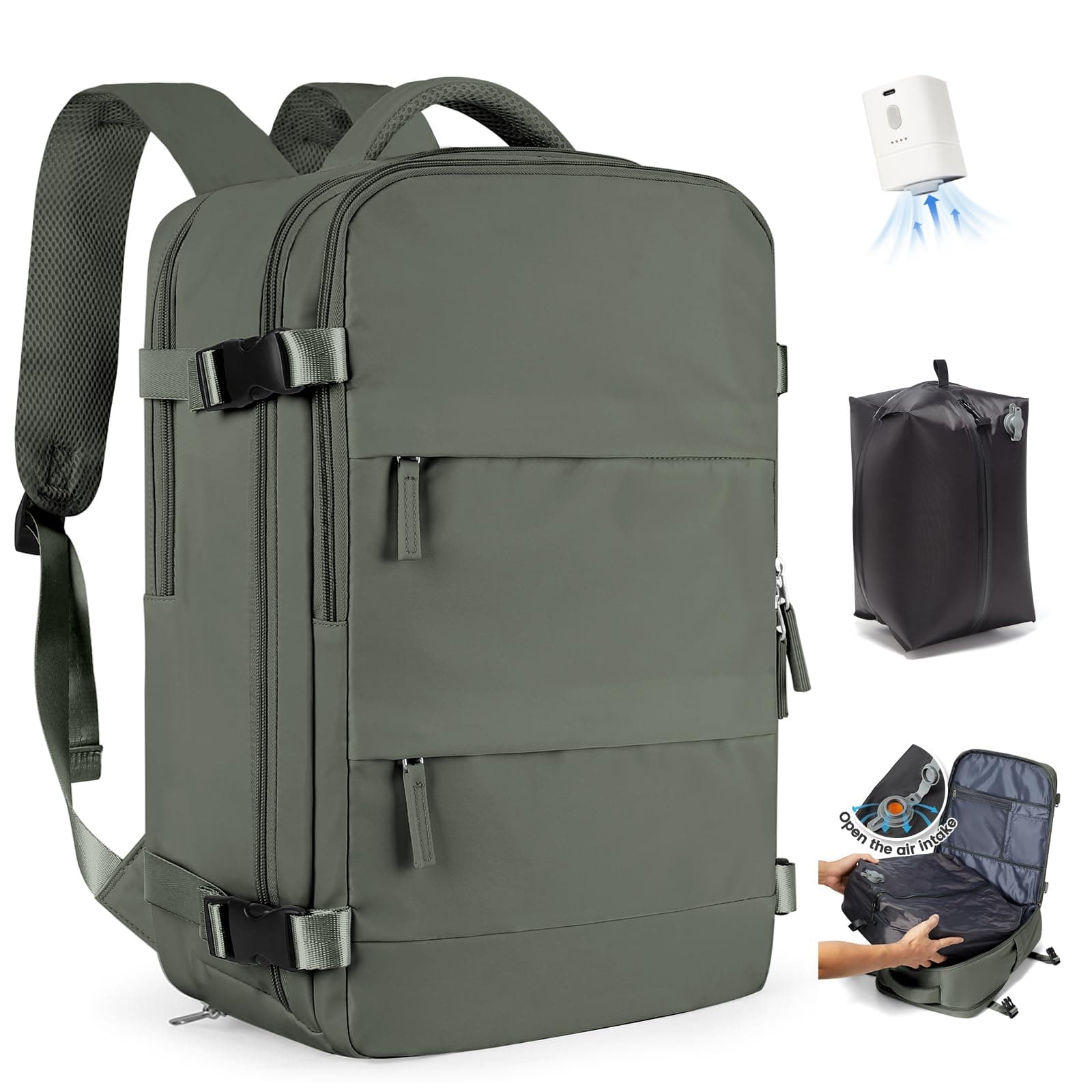 SZLX Mochila al Vacio con Bomba Equipaje de Mano 40x30x20 Ryanair Vueling Wizzair Easyjet Mochila Viaje Cabina Avion 40x20x25 Ryanair Mujer Mochila de transporte Impermeable para Computadora Portátil