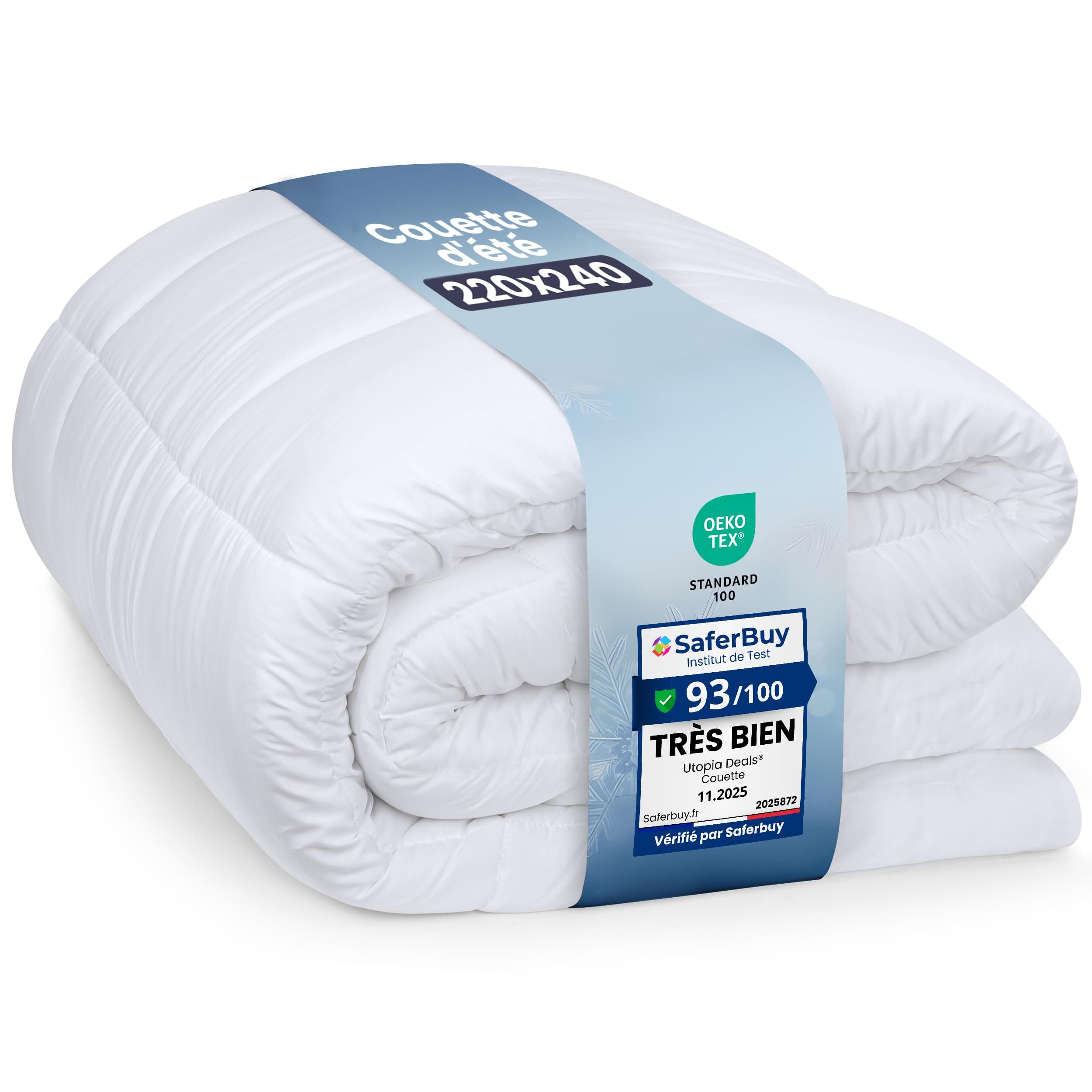 Utopia Bedding Couette 220 x 240 cm, Couette légère avec Rembourrage en Polyester pour 4 Saisons, Microfibre 2 Personnes (Blanc)