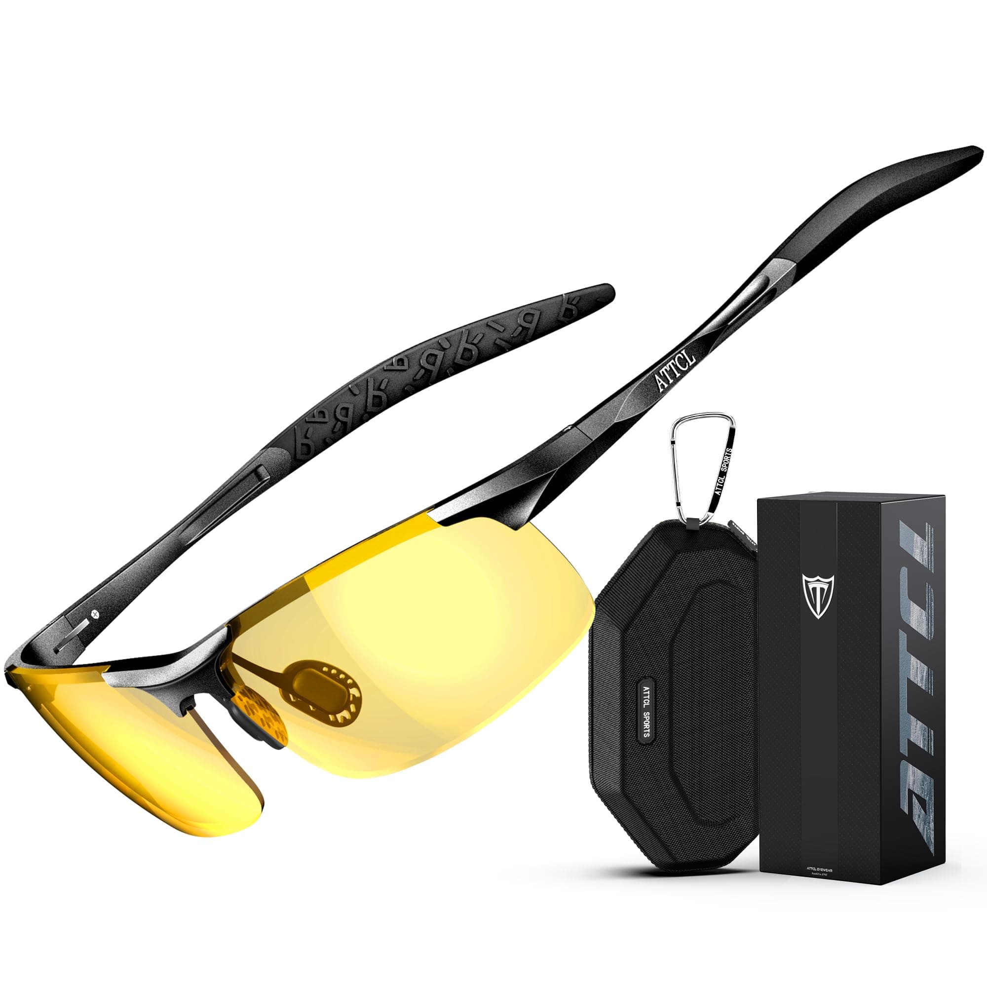 ATTCL Hommes Polarisées Sport Lunettes De Soleil Al-Mg Cadre métallique