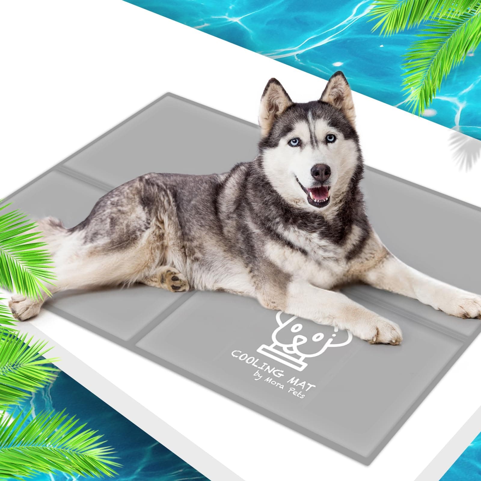Tapis Rafraichissant XXL pour Très Grand Chien, Tapis Refroidissant Non Toxique Gel, Fraicheur Rafraichissante Auto-refroidissant Idéal pour été, Plus Durable Résistant Aux Rayures, 120 x 80 cm, Gris