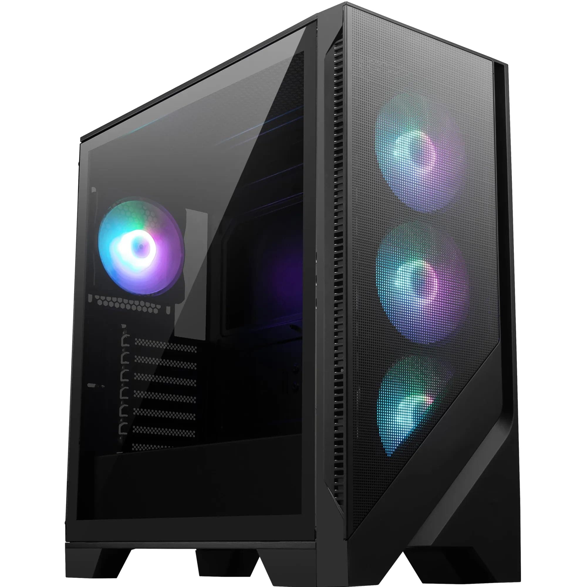 MSI MAG Forge 320R Airflow Boîtier PC Moyen Tour - ATX, Compatible avec Les GPU RTX 40, Ventilateurs ARGB, filtres à poussière magnétiques, Verre trempé, Hub de contrôle ARGB, USB Type-A 3.2 Gen 1