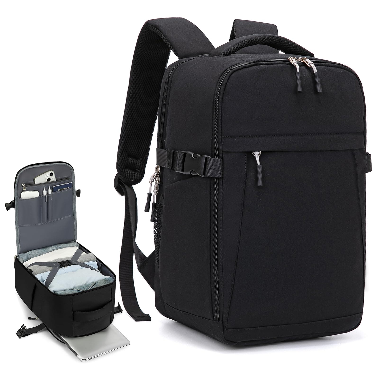Hayayu Sac a Dos Voyage Cabine Avion Sac pour Ryanair 40x30x20 Sacs Avion Femme Homme Bagage Cabine 40x30x20 Sac à Dos Valise avec Pochette Antivol pour Ordinateur Portable 14 Pouces | Sacs Voyage Cabine Avion Bagage À Main Homme Femme Sac à Dos 24L avec Pochette Antivol pour Ordinateur Portable 14 Pouces