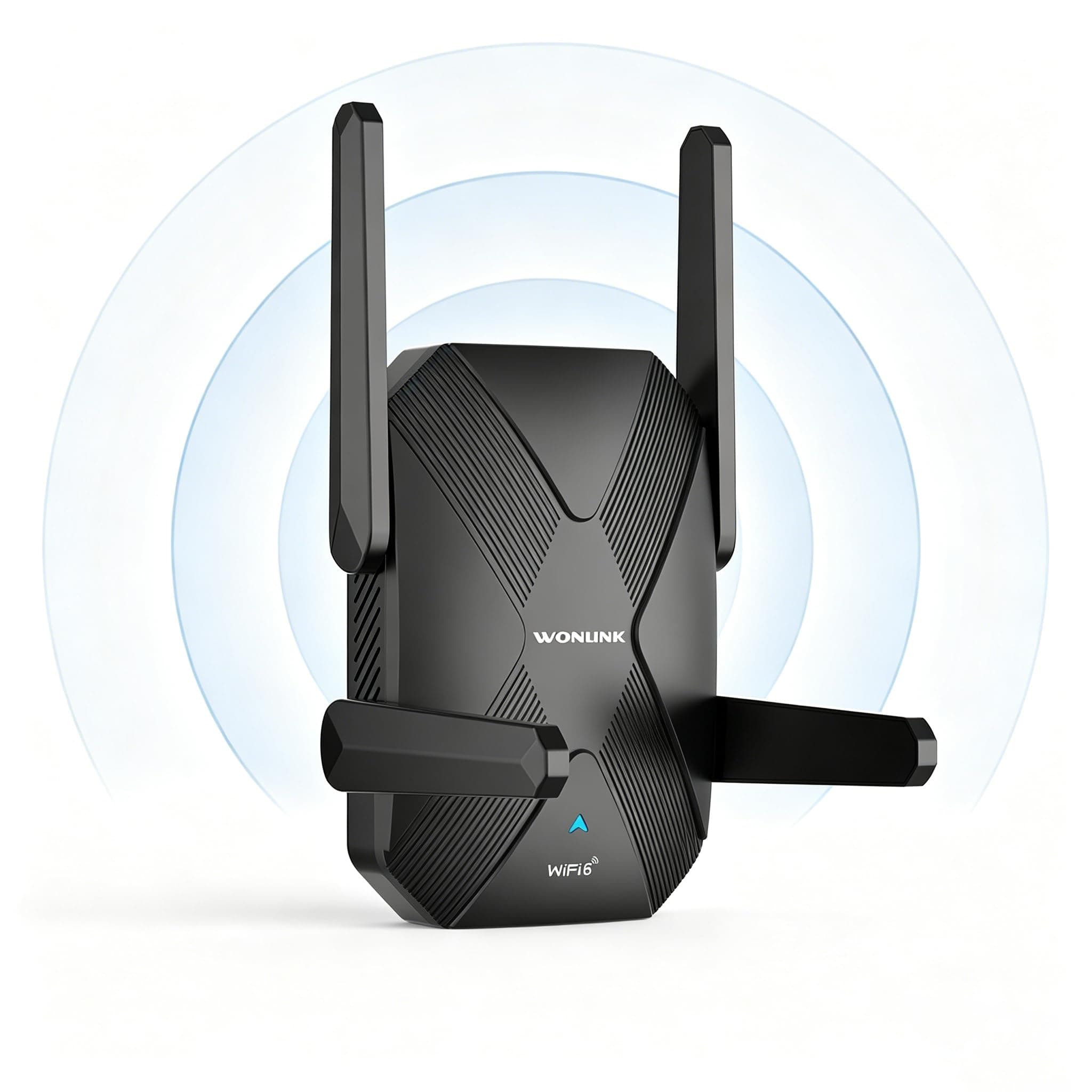 WONLINK Repetidor WiFi 6, AX1500M Amplificador de señal WiFi Dual Banda 5/2.4Ghz, 4 Antenas, WPS, Indicador de señal, Extensor WiFi Soporte Modo Repetidor/Router/Ap Compatible con Todos los Routers