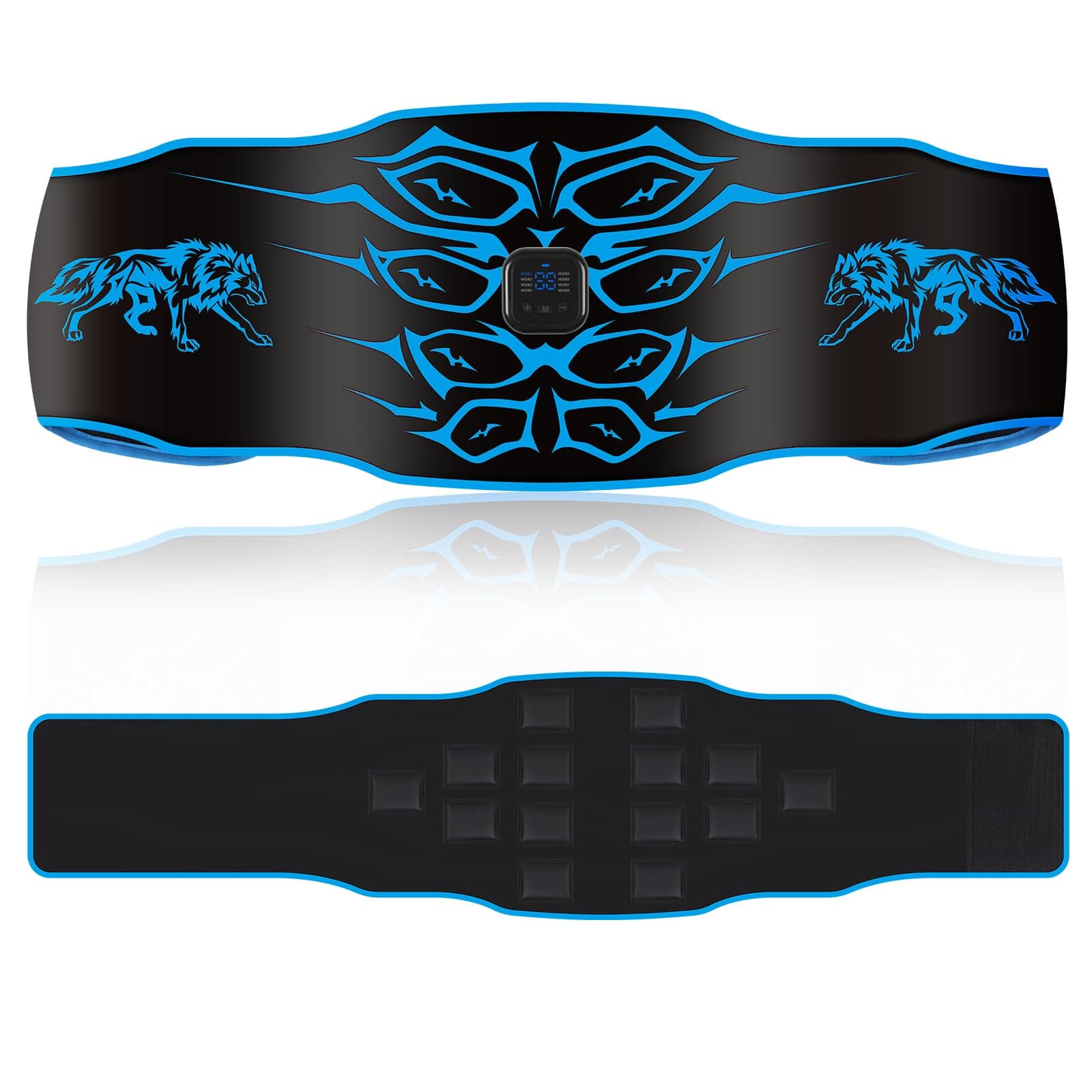Stimulateur Musculaire Electrique – Ceinture Abdominale Electrostimulation lavable , 8 modes, 30 niveaux, appareil de fitness portable rechargeable, Convient pour la maison, le bureau , Homme Femme