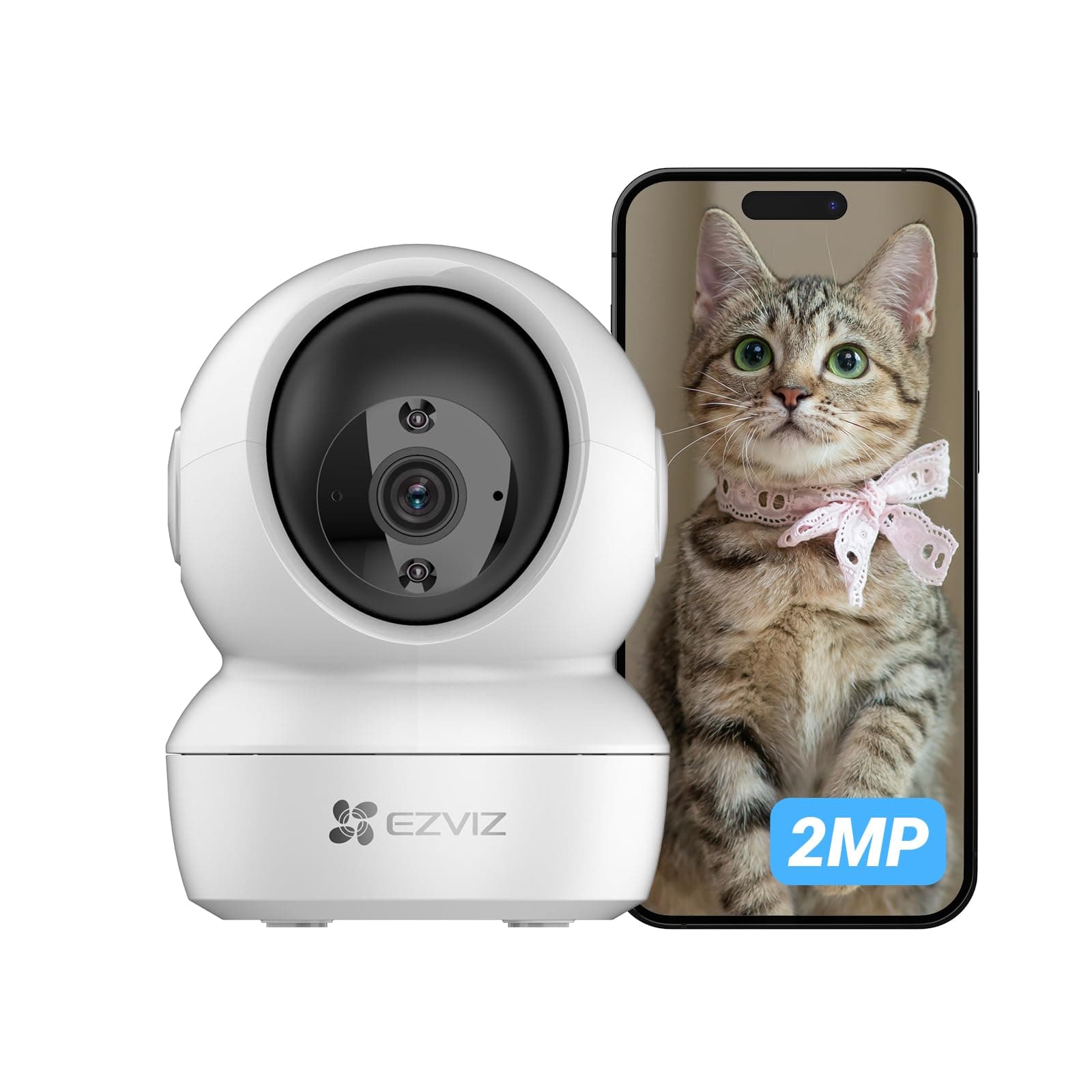 EZVIZ C6N Telecamera Wi-Fi Interno 1080p Videocamera Sorveglianza Interno Pan/Tilt/Zoom Compatibile con Alexa, Rotazione a 360°, Visione Notturna, Tracciamento del Movimento e Audio Bi-direzionale
