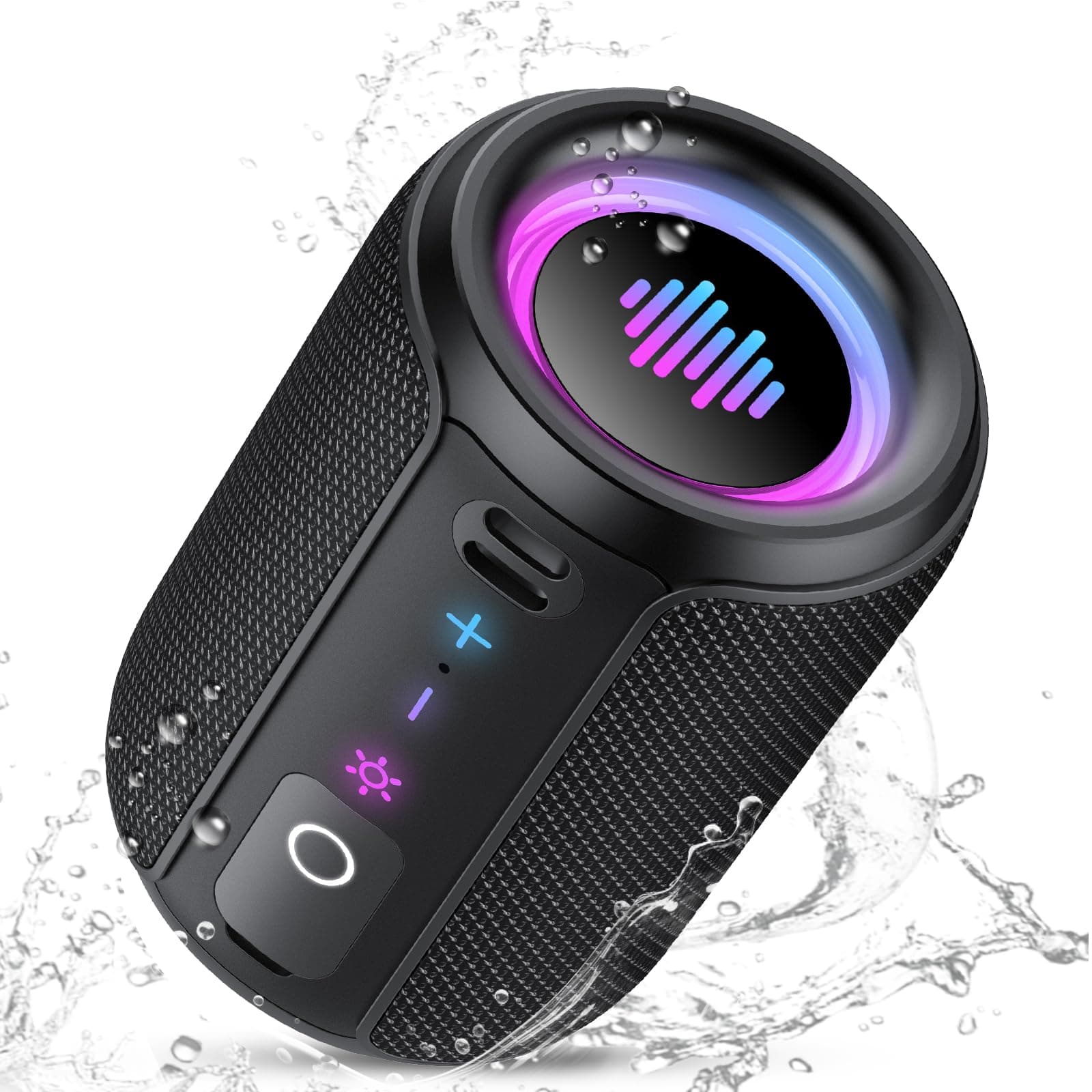 Enceinte Bluetooth, 15W Enceinte Bluetooth Puissante, Bluetooth 5.4, Basses Puissantes, Avec Autonomie de 12 Heures, Surround Stéréo, Étanche IPX7, Adapté pour Les Sport/l'extérieur/La Fête/Voyage