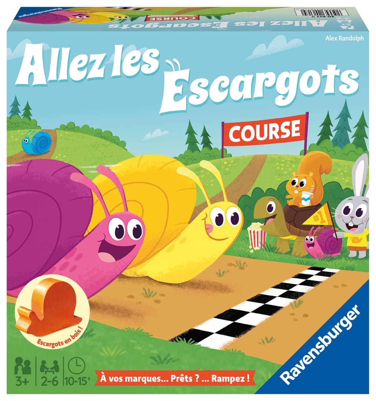 Ravensburger - Allez Les Escargots - Jeu de Société 3 Ans et Plus - Course d'Escargots - 2 à 6 Joueurs - 20617 - Version Française