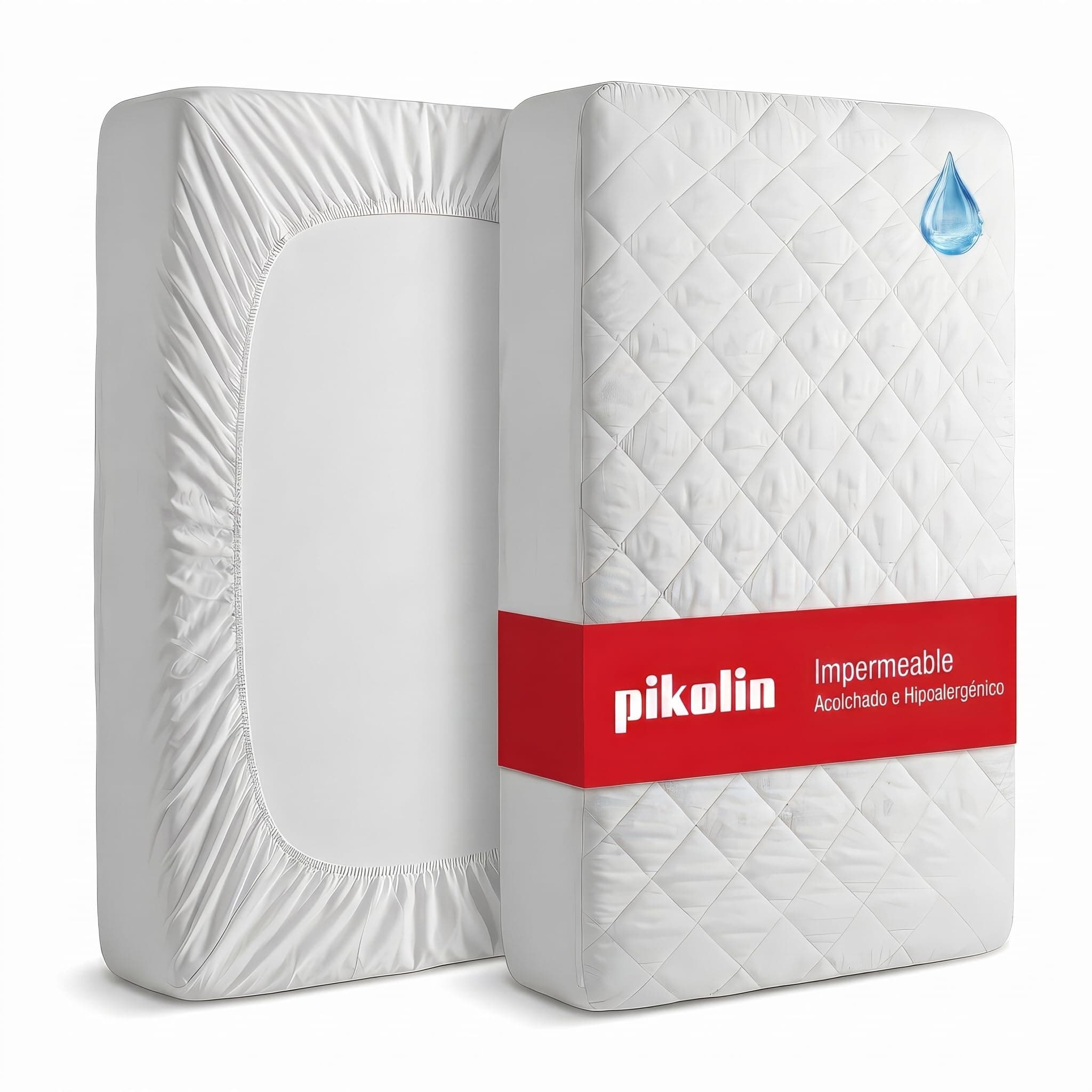 PIKOLIN Protector Colchón 150x190/200cm Impermeable Acolchado | Impermeable silencioso | Acolchado confort | Hipoalergénico | Transpirable | Oeko-Tex
