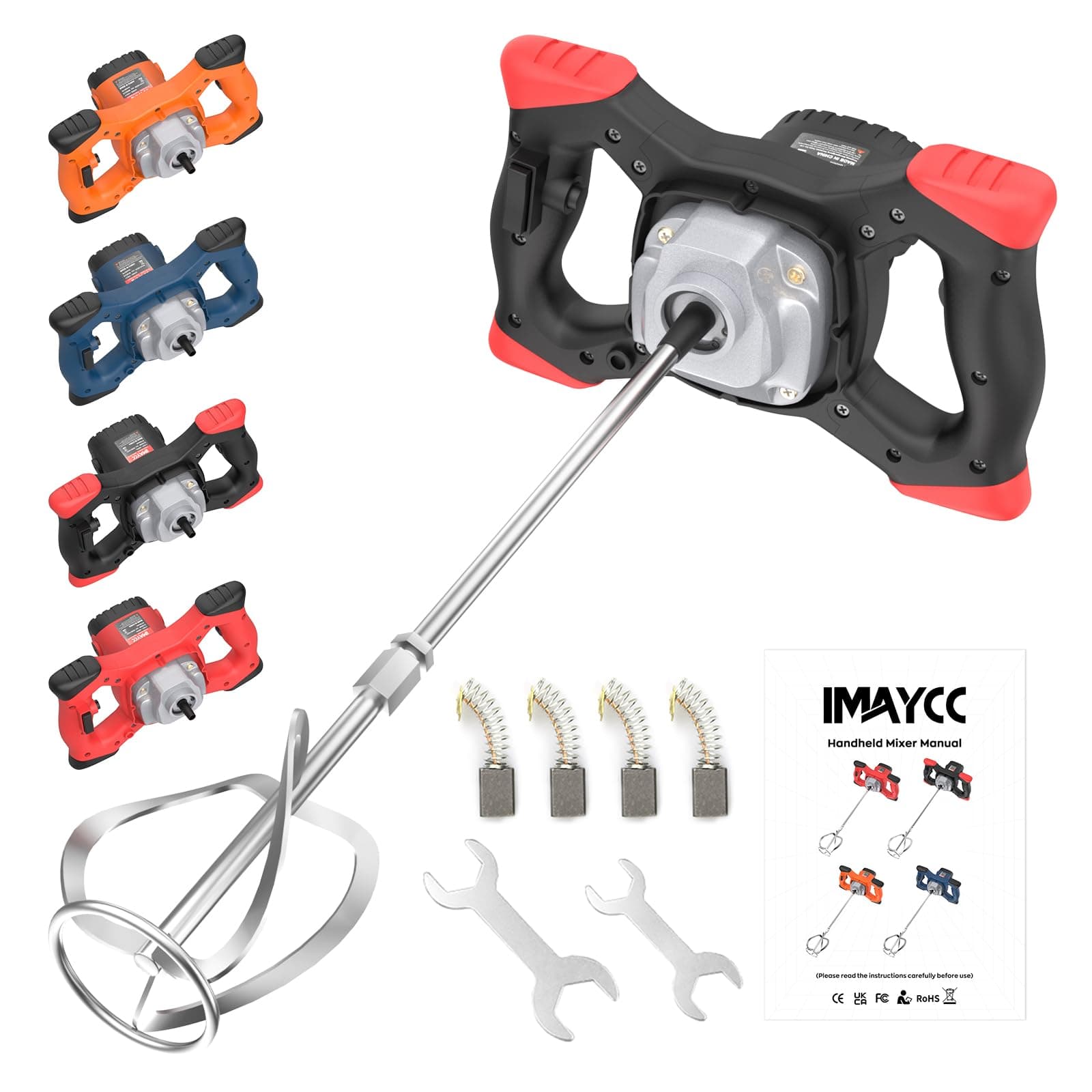 Trapano Miscelatore Elettrico 2100W, Miscelatore per Malta e Cemento Portatile, Agitatore M14 Regolabile, Frusta Professionale per Vernice, Boiacca, Malta,Cemento e Foraggio,Colla, Calcestruzzo(Nero)