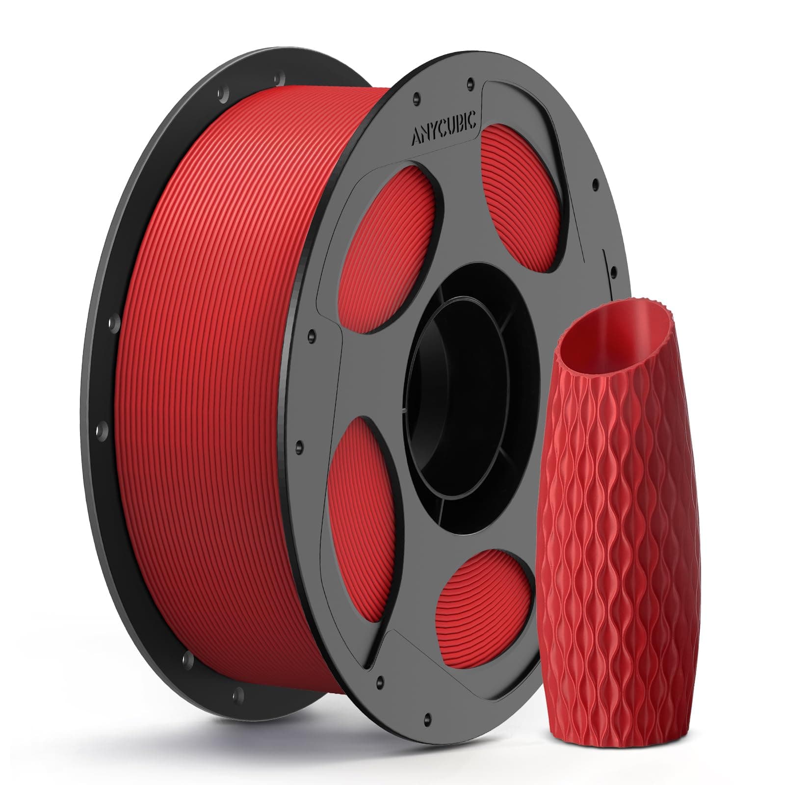 ANYCUBIC Filamento PLA 1,75 mm, Filamento PLA per Stampante 3D, Confezione Sottovuoto, Identificazione Intelligente per Stampa Intelligente, Rosso 1KG
