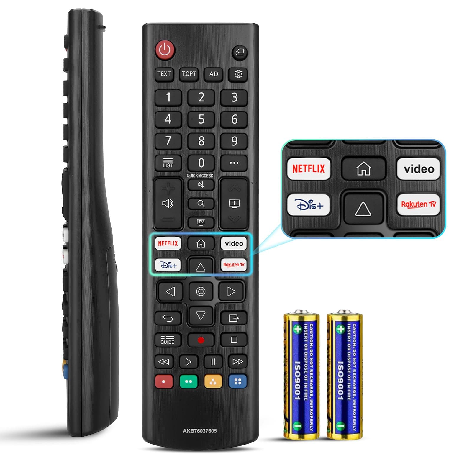 pour Telecommande LG, Universelle pour LG Smart TV Télécommande | Piles Incluses, 4 Boutons de Raccourci, Garantie D'Un An, Boutons Réactifs, Matériau ABS Durable, Remote
