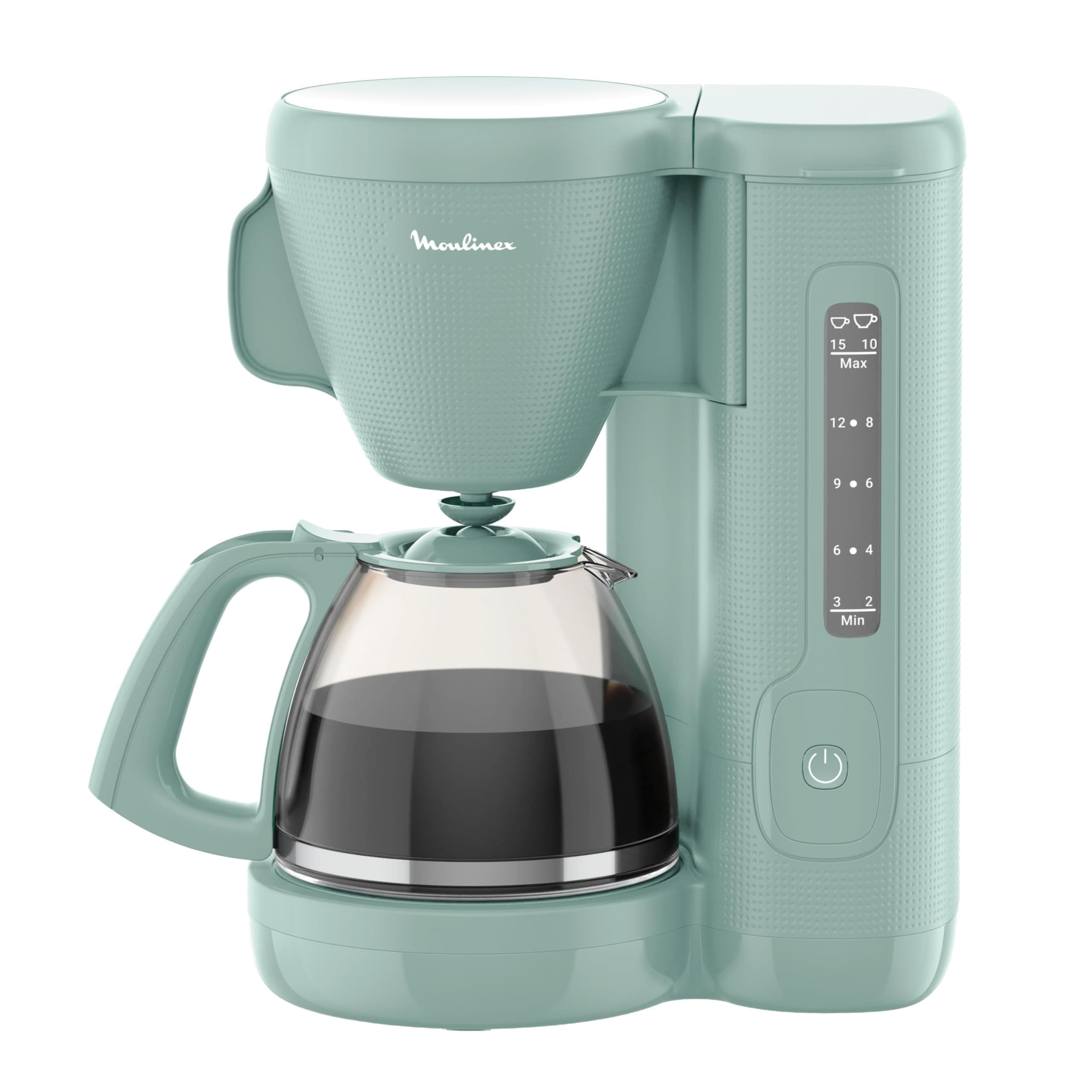 Moulinex - Cafetière filtre Morning Eucalyptus - Machine à café - 1,25 L | Machine à café pour 15 tasses - Filtre permanent réutilisable - Système anti-gouttes - Maintien au chaud 30 minutes