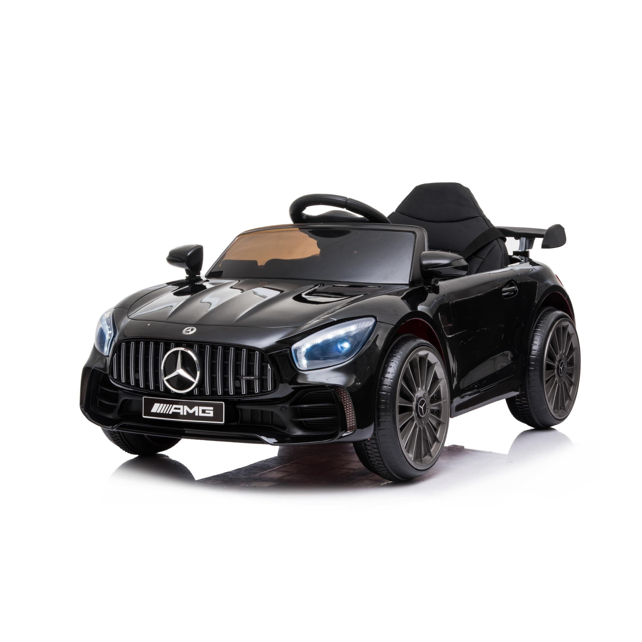 Baroni Toys Mercedes AMG Sport Macchina Elettrica per Bambini Baby car Elettrica Full Optional, Auto Telecomandata Sedile in Plastica, Porte Apribili, Motore 12V, Carico fino a 25 Kg 1-4 anni, Nero