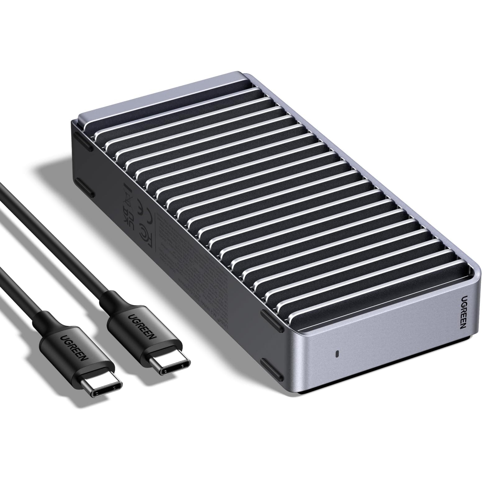 UGREEN 40Gbbps M2 SSD Gehäuse, USB4 nvme gehäuse kompatibel mit Thunderbolt 4 bis zu 3848MB/s, M.2 NVMe SSD Gehäuse kompatibel mit Mac mini M4, MacBook Pro M5 Pro/M5 Max, ASUS Z890