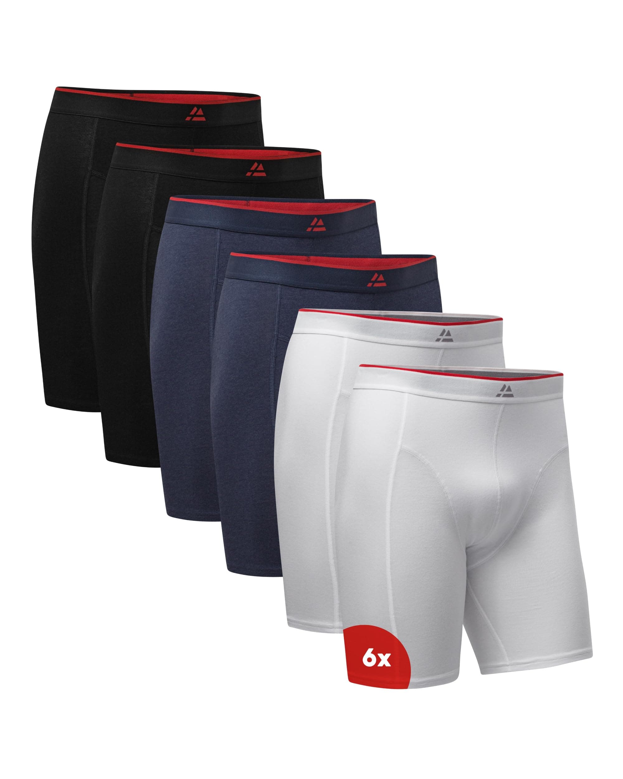 DANISH ENDURANCE Boxer Bambou Homme Extra Long, Calecon Homme Ultra Doux et Respirant, Lot de 3 ou 6