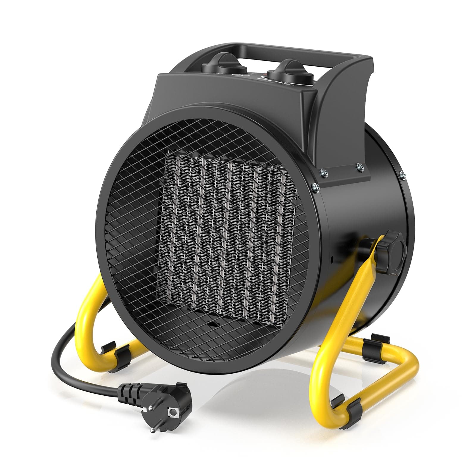 DAHTEC Chauffage Soufflant 3000W - Chauffe Rapide & Économie d'Énergie | Industriel Radiateur électrique - Angle Réglable & Thermostat - Idéal pour la Maison, Atelier et la Chantier