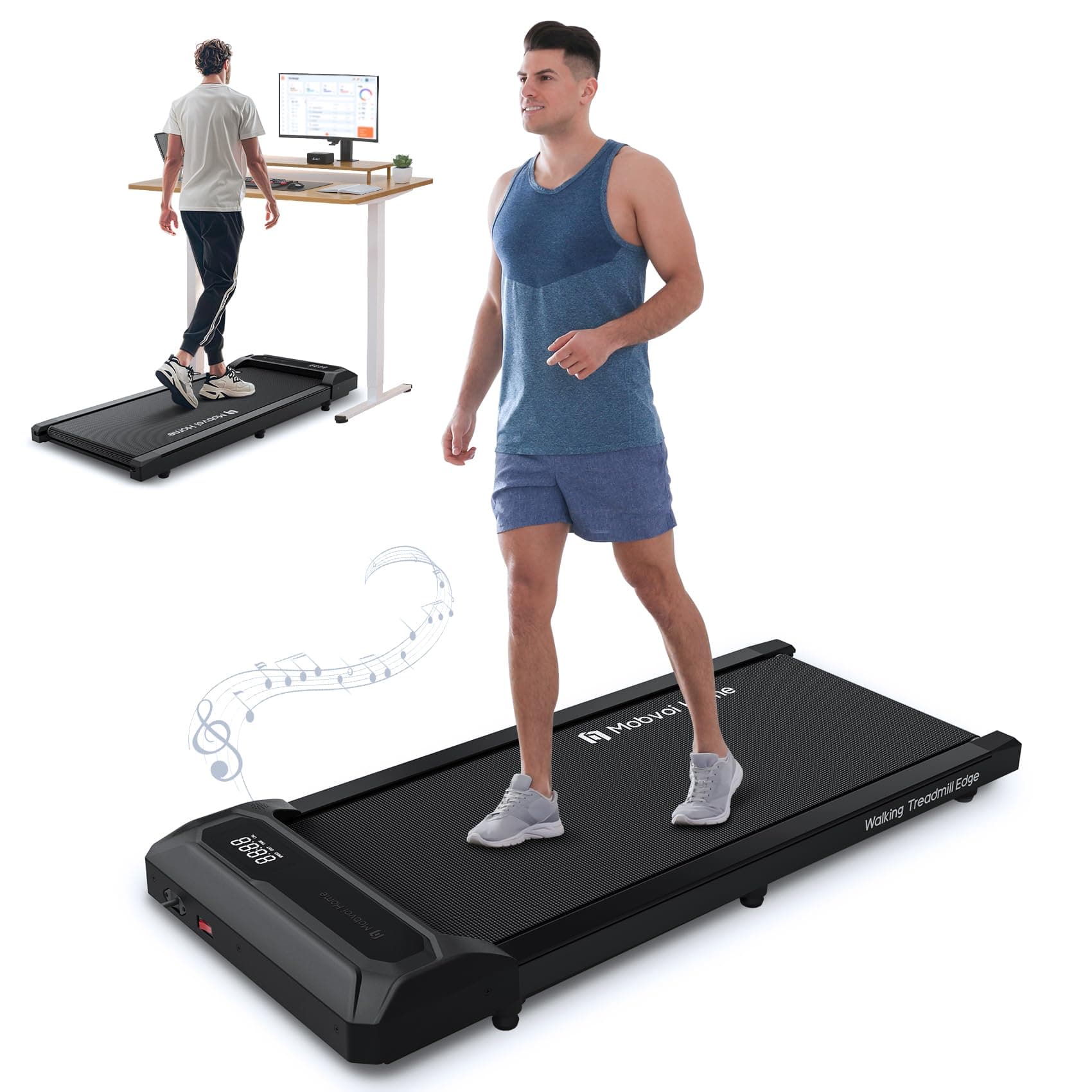 Mobvoi Desk Walking Treadmill - Portable and Compact for Home/Office, with Remote Control, Supports 120 kg, Adjustable Speed 2-6 km/h