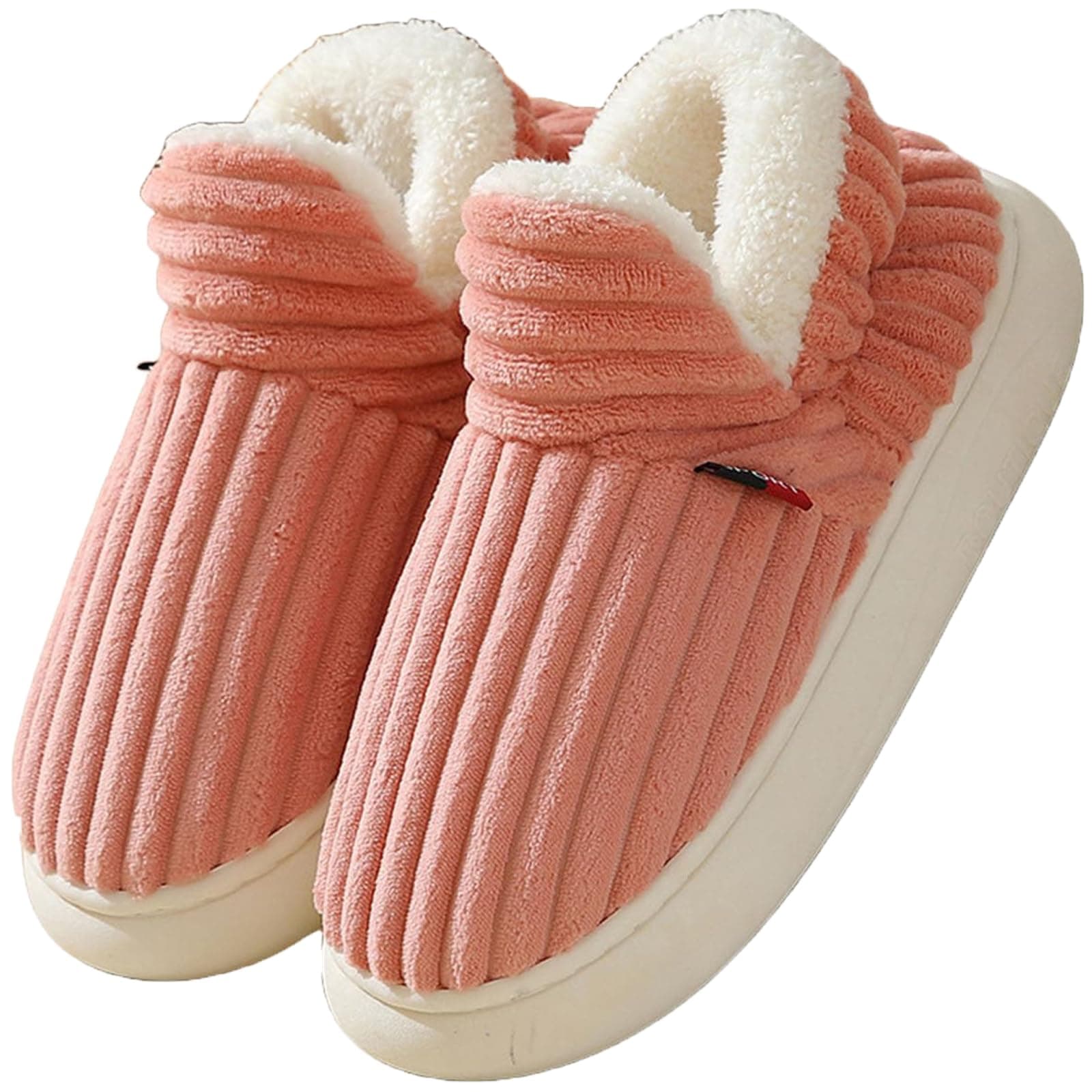 Misolin Zapatillas Casa Mujer Invierno Memory Foam Cerradas Pana Pantuflas | Con Forro de Peluche, Cálidas y Cómodas, Suave y Confortable, Antideslizante, Interior y Exterior