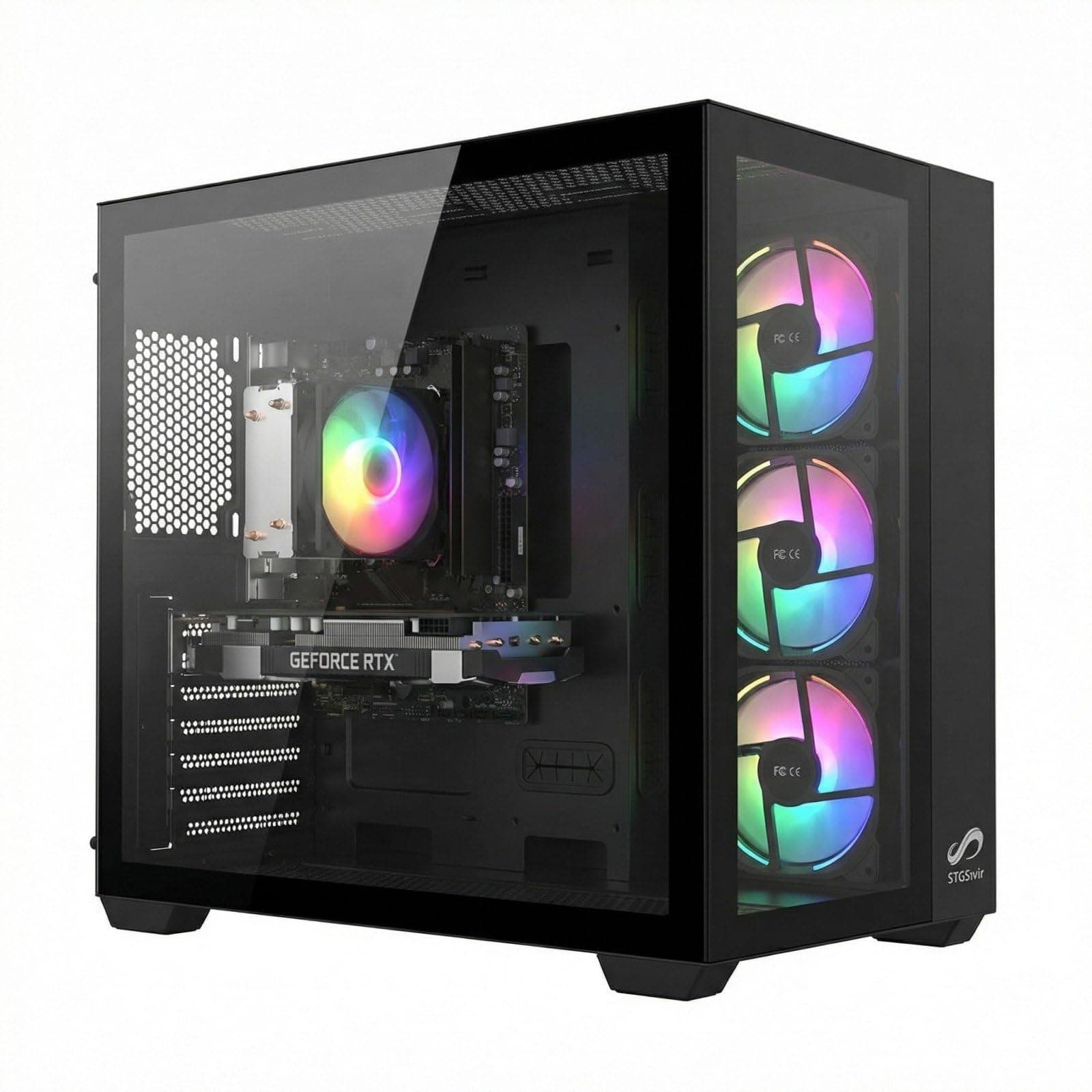 STGsivir PC Gaming, Ryzen 5 3400G, RTX 2060 Super 8G,16G DDR4,1T SSD | Ordenador Gaming para Streaming, Edición de Video, Tareas, hasta 4.2 GHz, WiFi 6, BT 5.0, 4K,HDMI,DP, Win11 Pro, ARGB