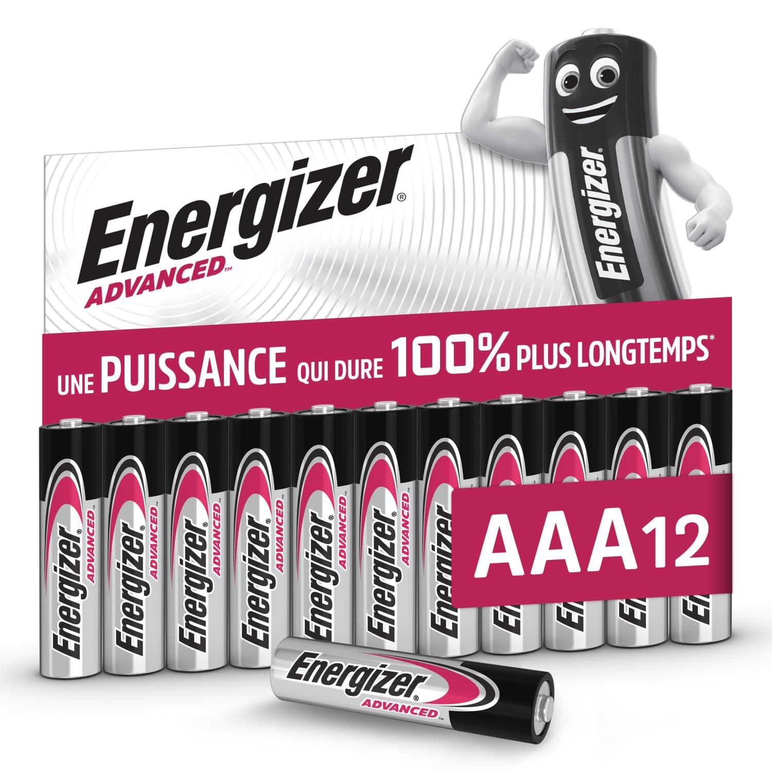 Energizer Advanced Piles AAA (Lot de 12) Micro LR03 Alcaline 1,5 V - Haute Performance - Télécommandes, Jouets et Électroniques - Made in EU - Emballage 0% Plastique - Conservation 10 Ans