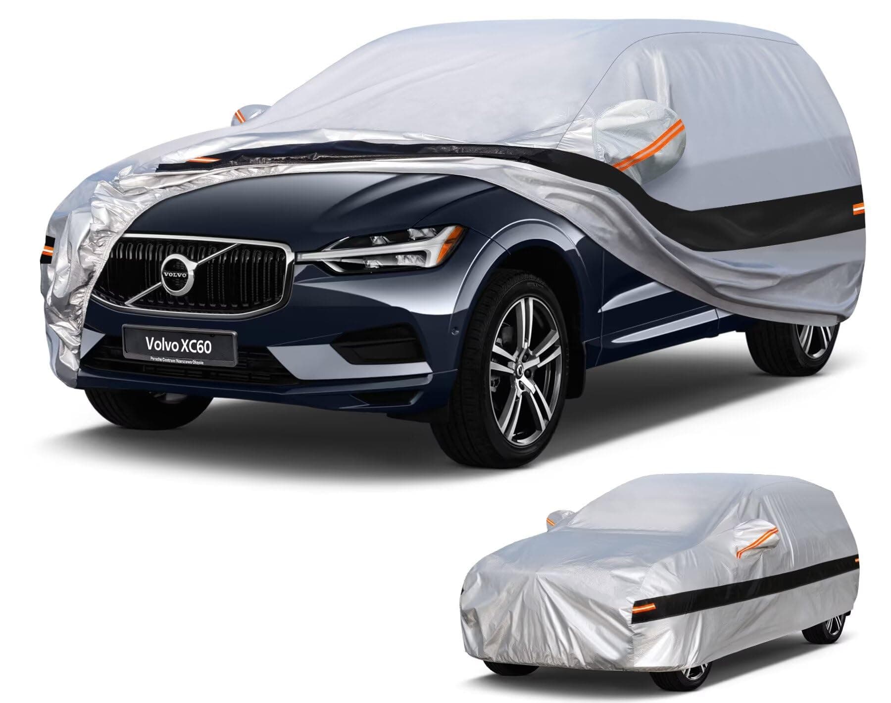 Holthly Bache Voiture Exterieur SUV pour Volvo XC60 (2008-2025) Housse à 10 Couche, 100% Imperméable, Protection écran Solaire, Anti UV, Anti Rayures