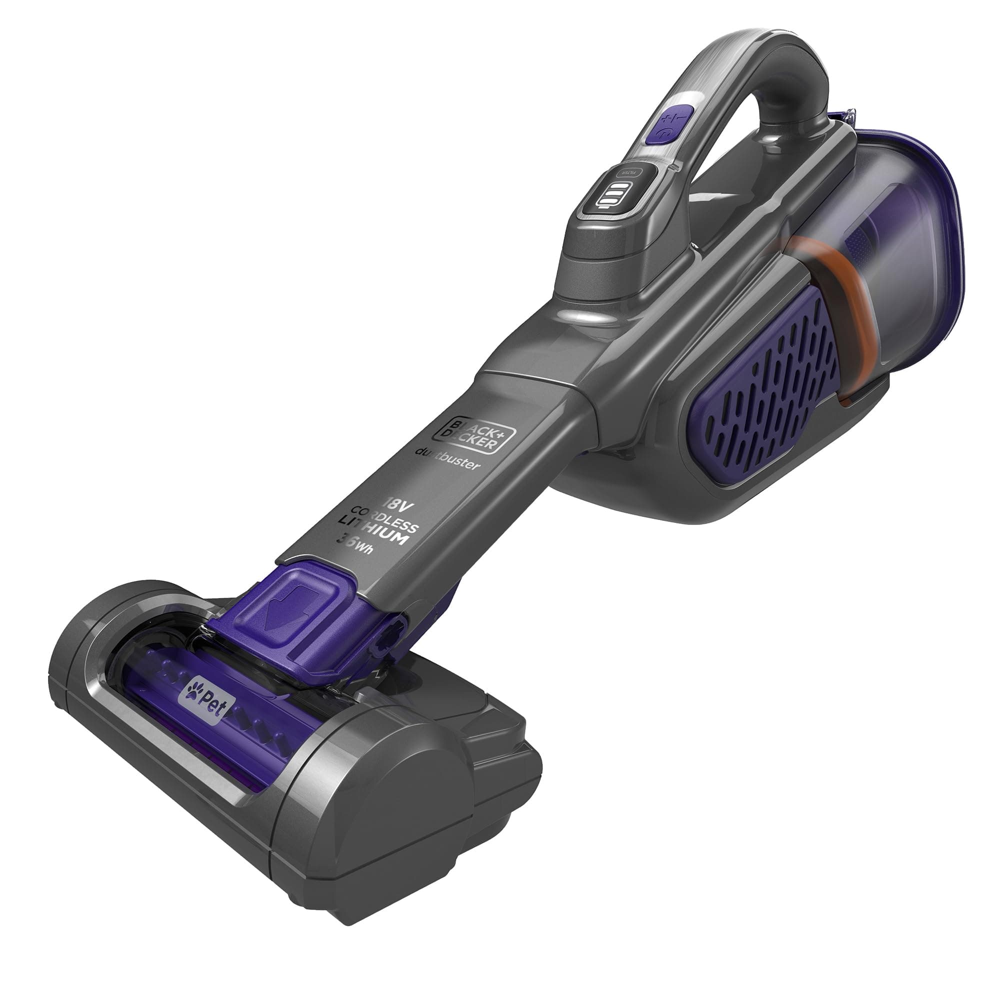Black+Decker Aspiradora de Mano Dustbuster Gen 11 Pet 18 V, BHHV520BFP-QW | Batería de 2,0 Ah y base de carga incluidas