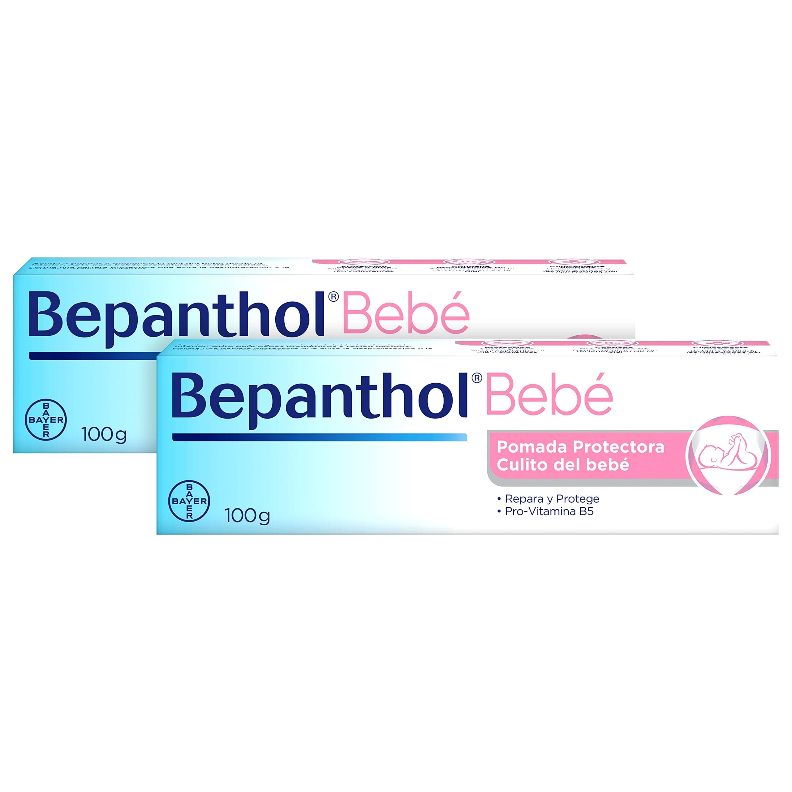 BEPANTHOL Pomada Protectora Culito Bebé Con Pro-Vitamina B5 - Crema para Irritaciones y Pañal - Recién Nacido - 2x100 g