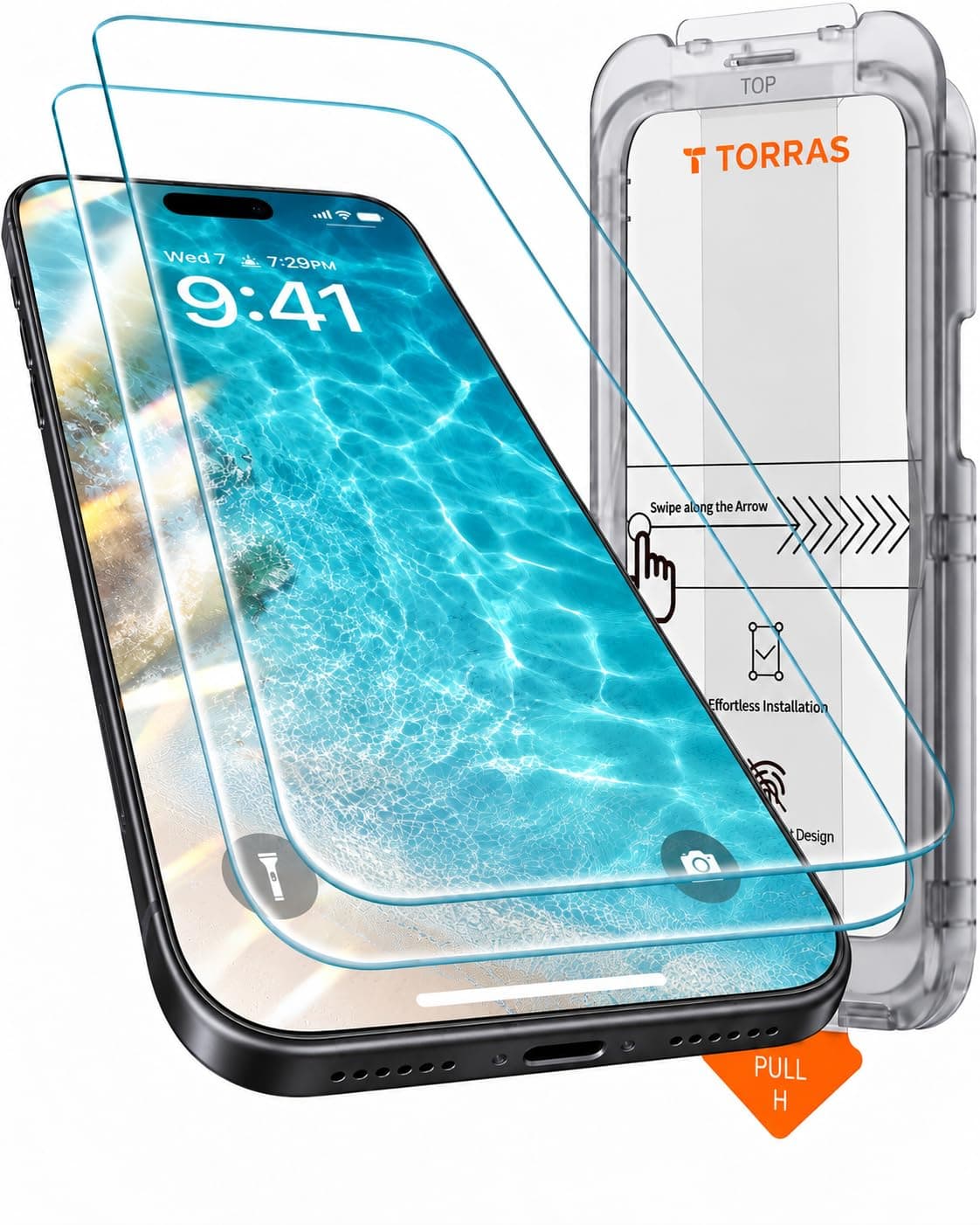 TORRAS SunView AR für iPhone 18 Pro für Panzerglas 9H+ Anti-Reflex,2 Stück | Kein schwarzer Rand&Auto-Montage, Stoßfest Schutzfolie für iPhone 18 Pro,1:1 Passform,Anti-Fingerabdruck,Kompatibel mit Hülle