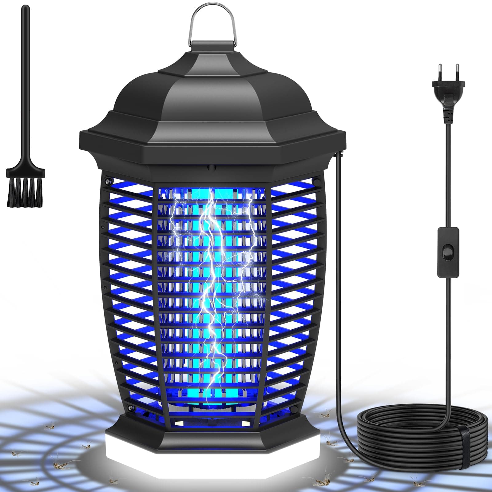 seenlast Lampe Anti Moustique Exterieur, 4000V 2 en 1 Lampe Anti Mouche 18W Tueur d'Insectes Électrique avec Éclairage LED Lampe IPX4 Efficace Portée 100m² pour Intérieur et Extérieur