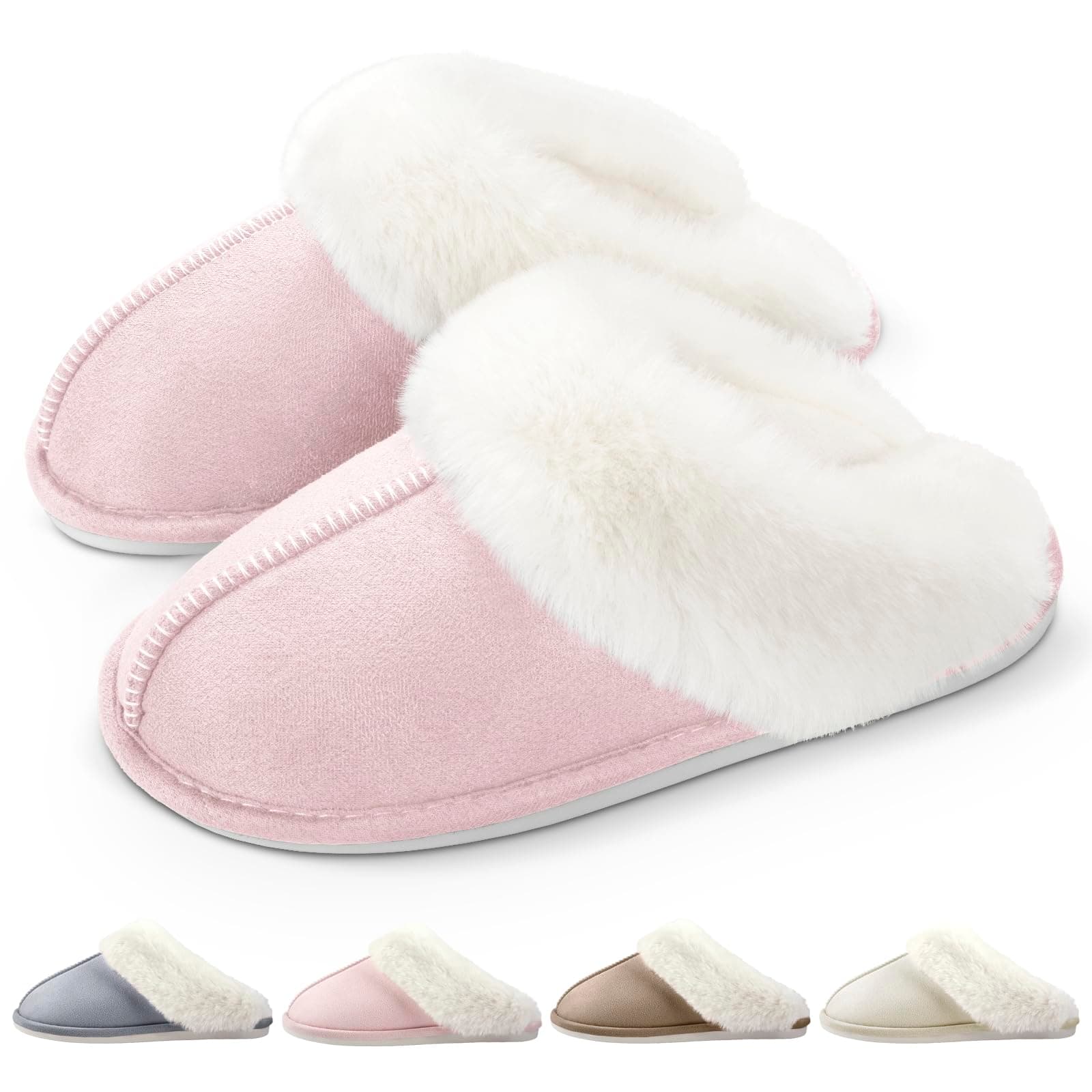 RUVVDR Pantofole Donna Uomo Ciabatte Donna Uomo Invernali Comode Pelose Ciabatte Casa di Cotone Morbido Antiscivolo Slippers Interno & Esterno