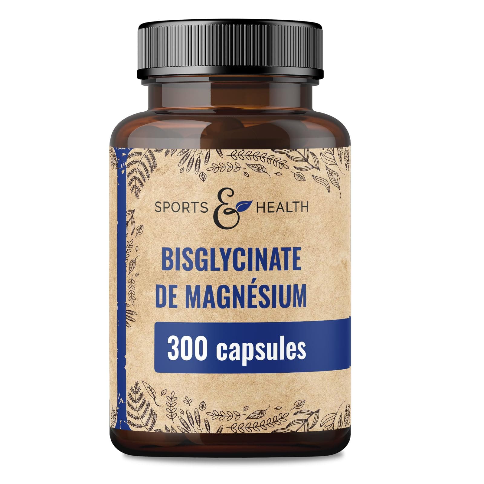 Magnésium Bisglycinate Gélules – 300 Gélules Hautement Dosées – Bisglycinate de Magnésium 400 mg par Portion Quotidienne – Végan – Magnesium Bisglycinate